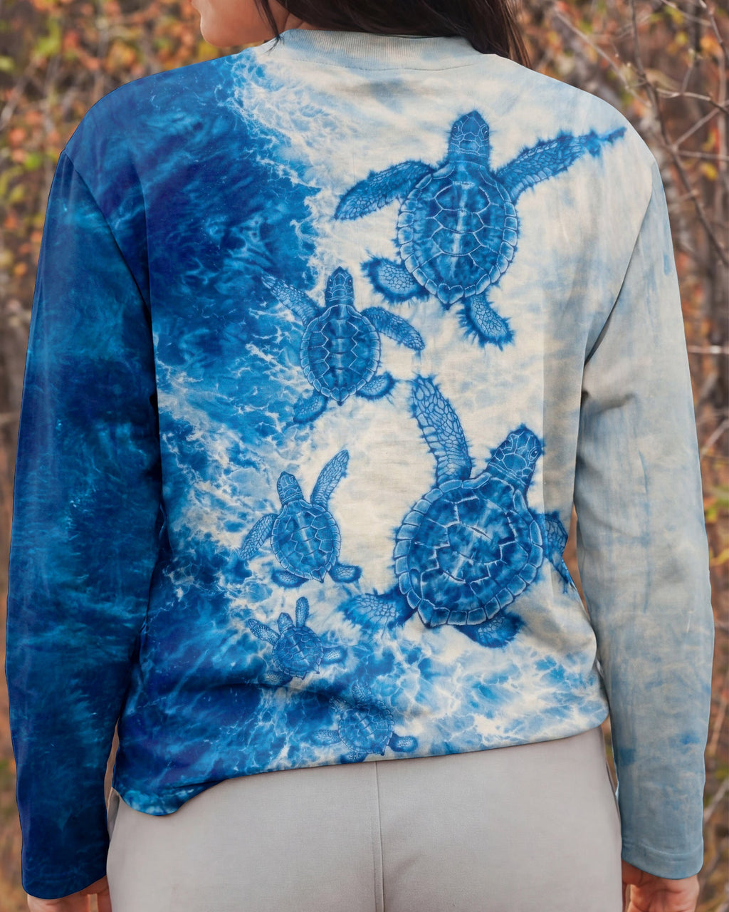 SEA TURTLE FAMILY WAVES  ALL OVER PRINT - TLTW1504263