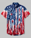 PATRIOTIC FISHING LURE ART BUTTON-DOWN COLLAR SHIRT - RI1706261