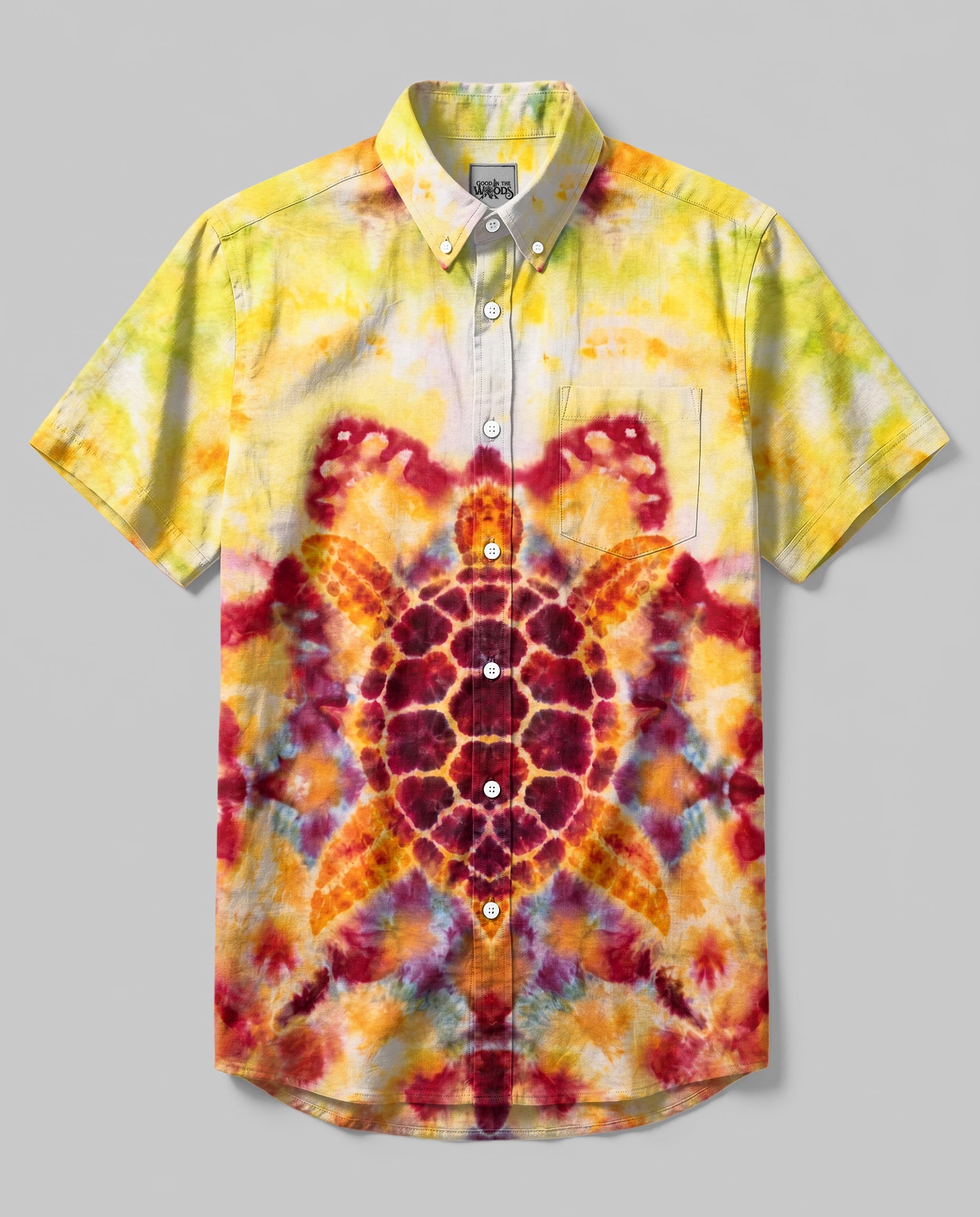 SEA TURTLE MANDALA ART BUTTON-DOWN COLLAR SHIRT - RI2406263