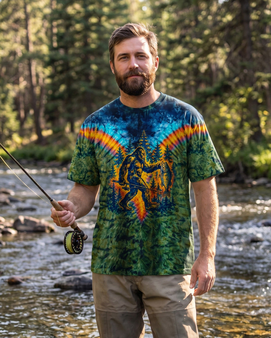 COLORFUL BIGFOOT FISHING ADVENTURE ALL OVER PRINT - RITD3006261