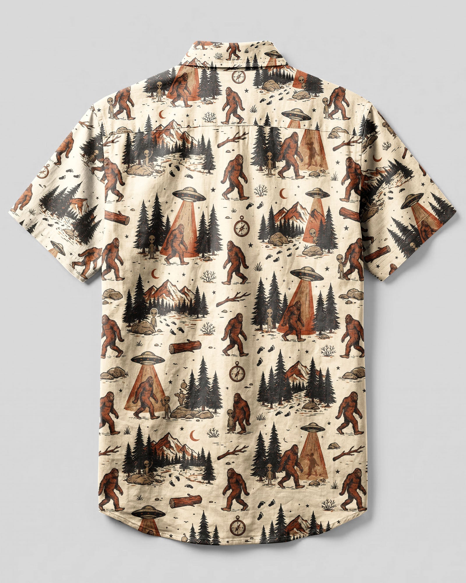 VINTAGE BIGFOOT UFO BUTTON-DOWN COLLAR SHIRT   - TLNT2306261