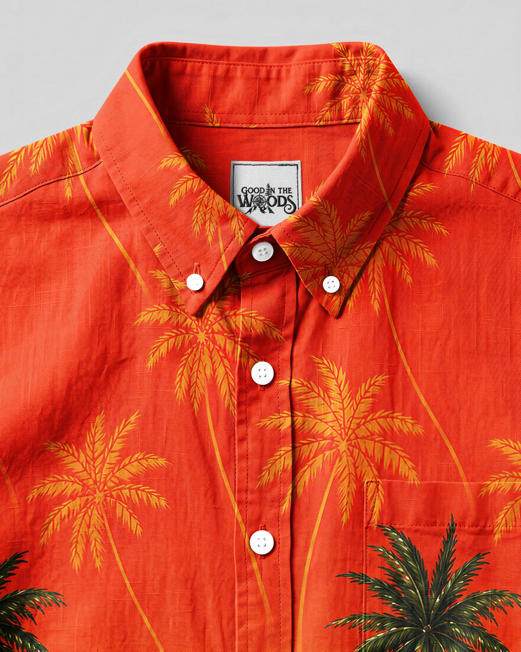 DACHSHUND DOG TROPICAL SUNSET BUTTON-DOWN COLLAR SHIRT   - TLNT1606262