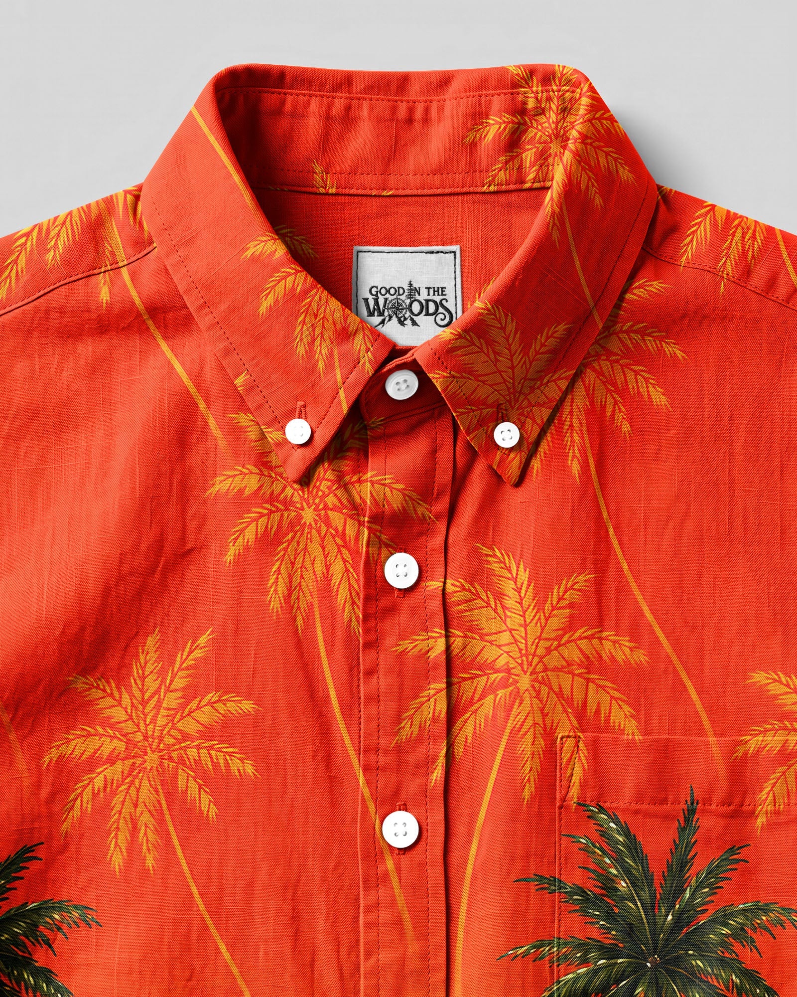 DACHSHUND DOG TROPICAL SUNSET BUTTON-DOWN COLLAR SHIRT   - TLNT1606262