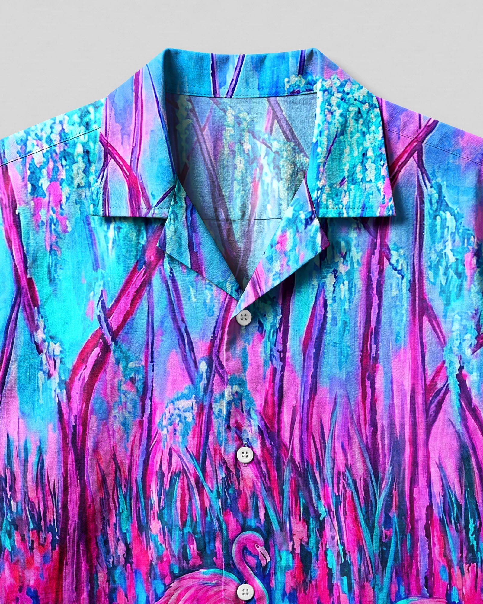 FLAMINGO PARADISE NEON CAMP SHIRT   - TLNT2206262