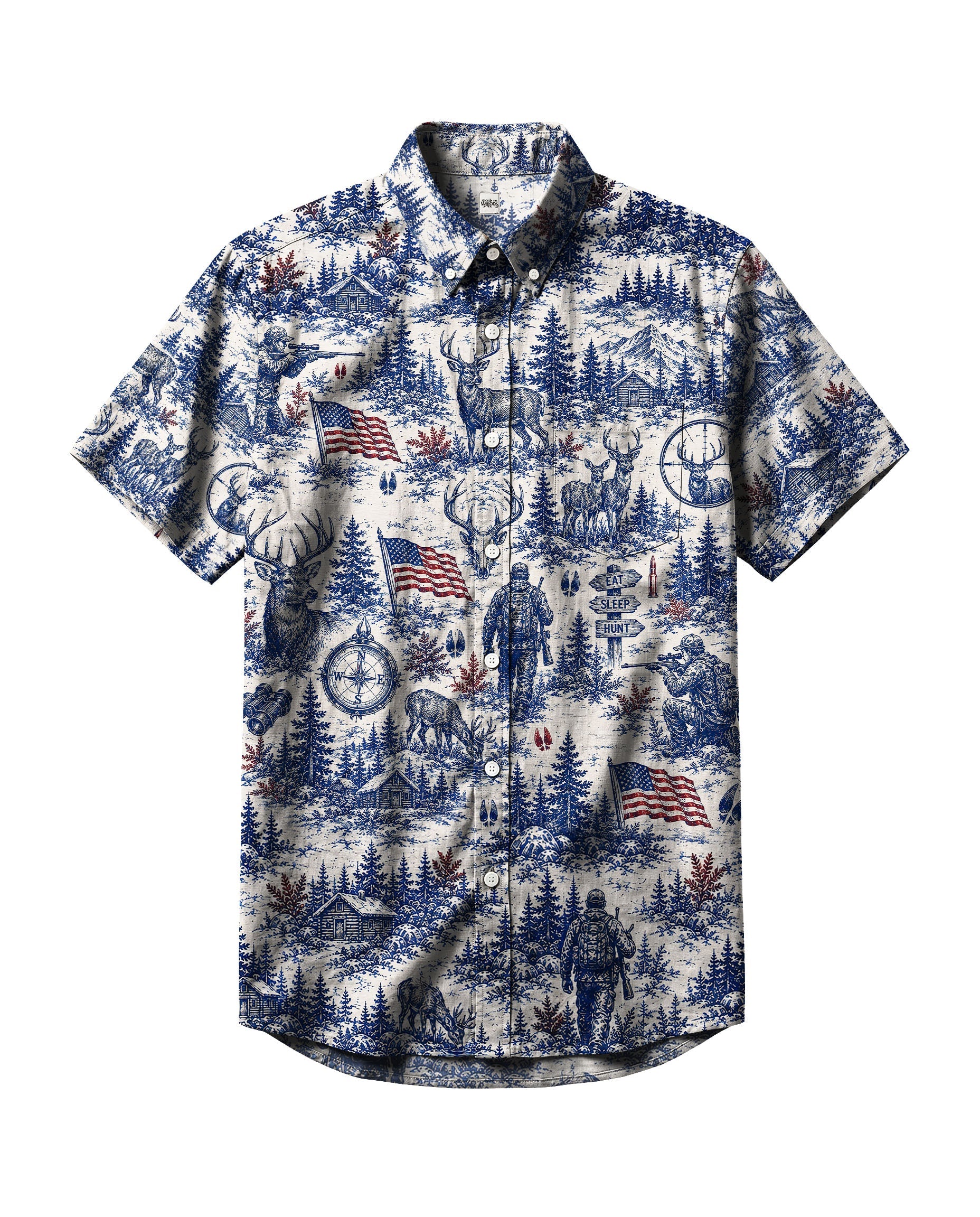HUNTING DEER FOREST BUTTON-DOWN COLLAR SHIRT  - TLNT3005262