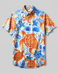 WHIMSICAL SEA TURTLE UNDERWATER BUTTON-DOWN COLLAR SHIRT   - TLNT1806261