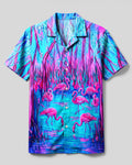 FLAMINGO PARADISE NEON CAMP SHIRT   - TLNT2206262