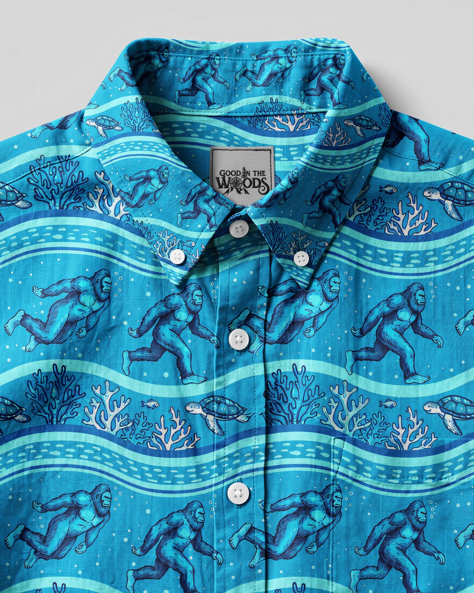 BIGFOOT REEF ADVENTURE BUTTON-DOWN COLLAR SHIRT - TYQY0607261