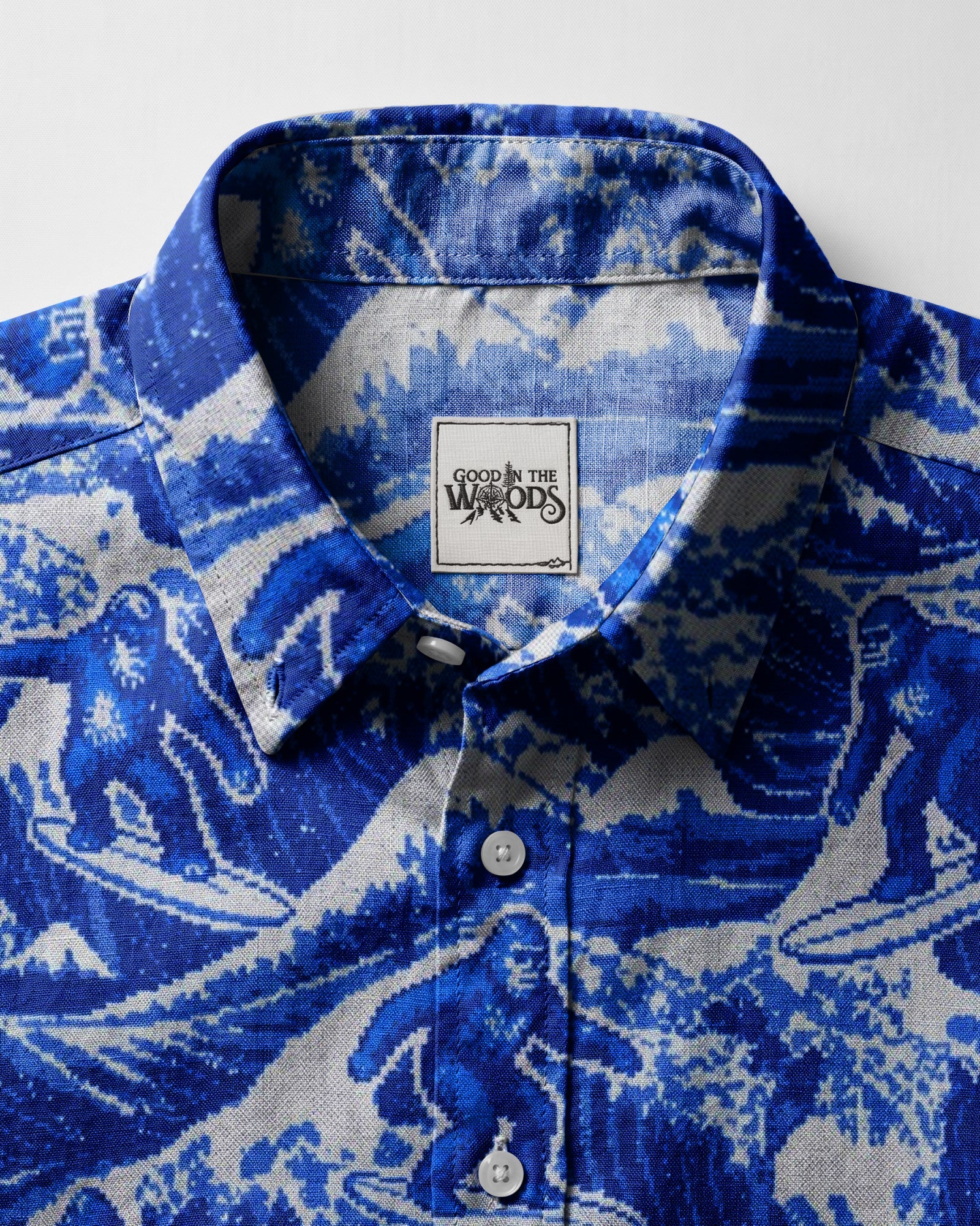 PIXELATED SURFING BIGFOOT BUTTON-DOWN COLLAR SHIRT - RITD1606261