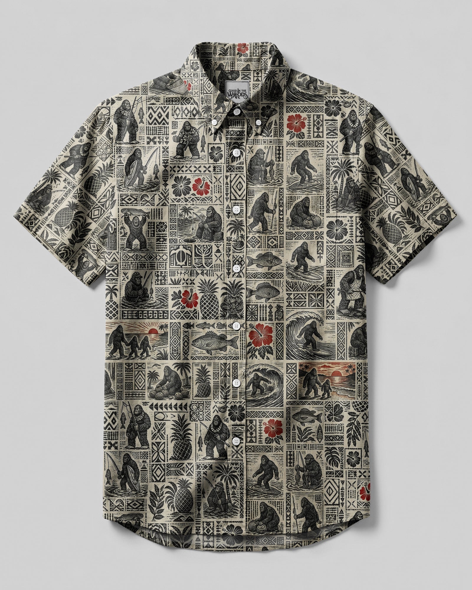 BIGFOOT ALOHA BUTTON-DOWN COLLAR SHIRT - RITD2206263