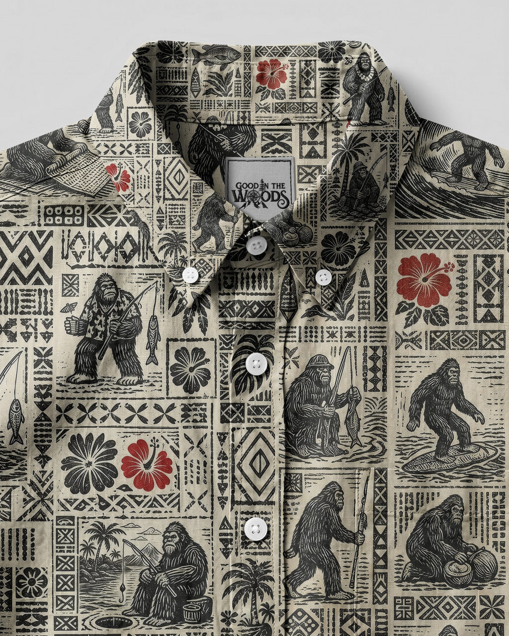 BIGFOOT ALOHA BUTTON-DOWN COLLAR SHIRT - RITD2206263