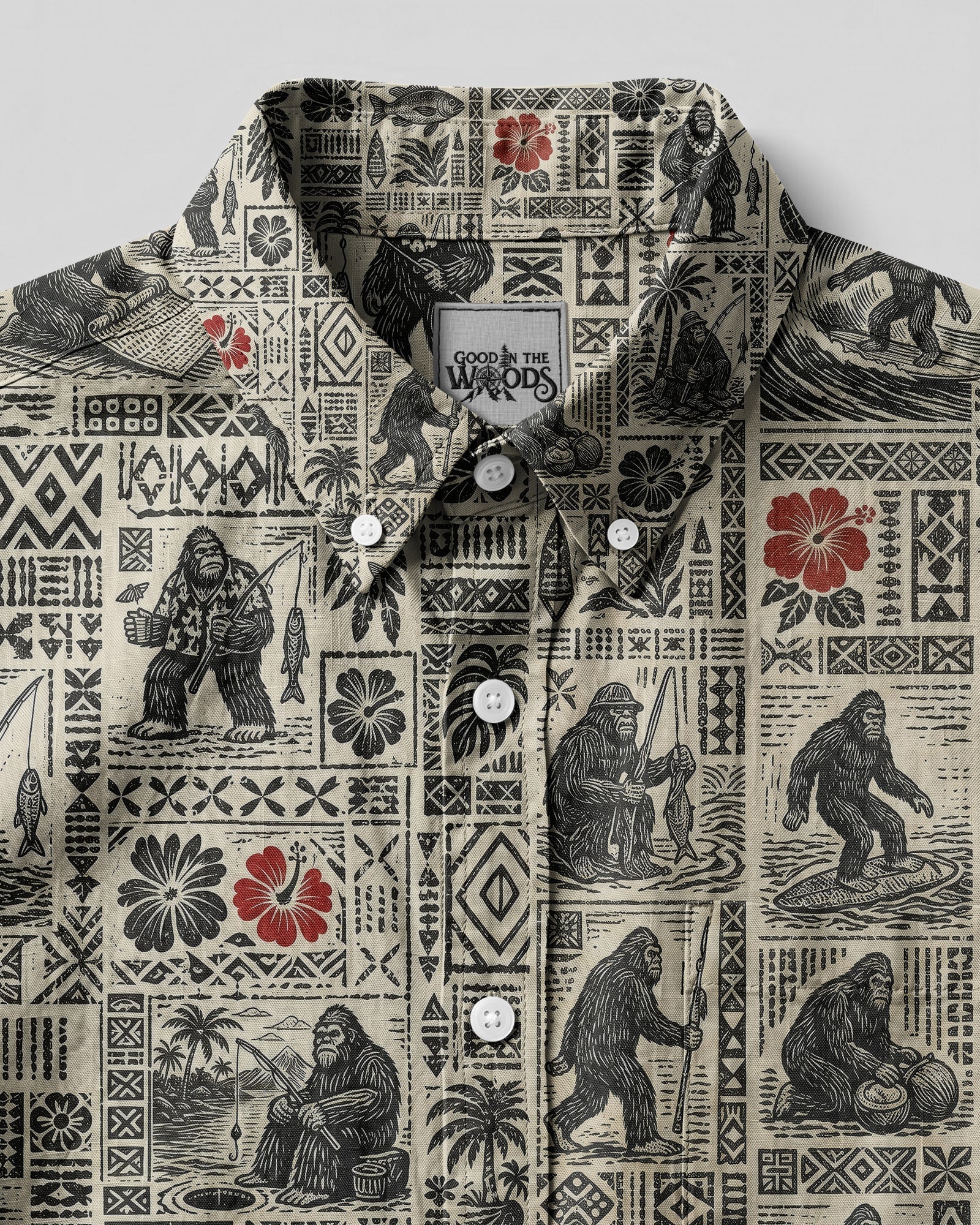 BIGFOOT ALOHA BUTTON-DOWN COLLAR SHIRT - RITD2206263
