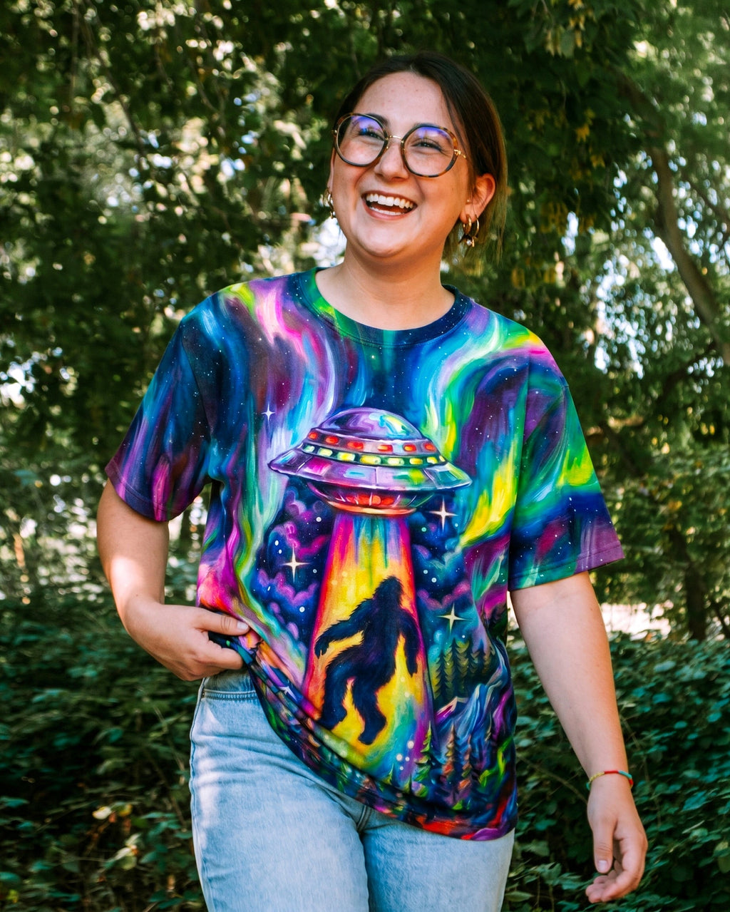 BELIEVE BIGFOOT UFO ABDUCTION ALL OVER PRINT - RI1305261