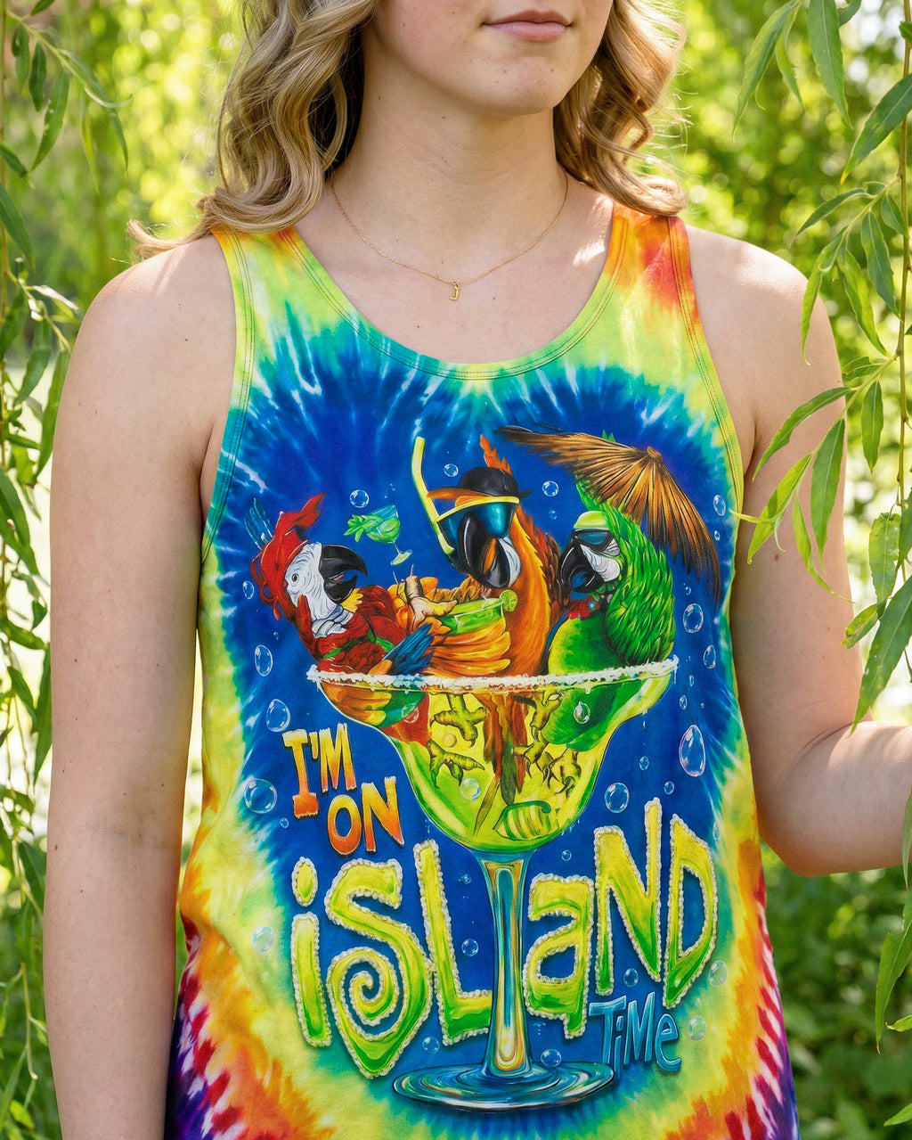 ISLAND TIME PARROT SWIRL ALL OVER PRINT - RI1006262