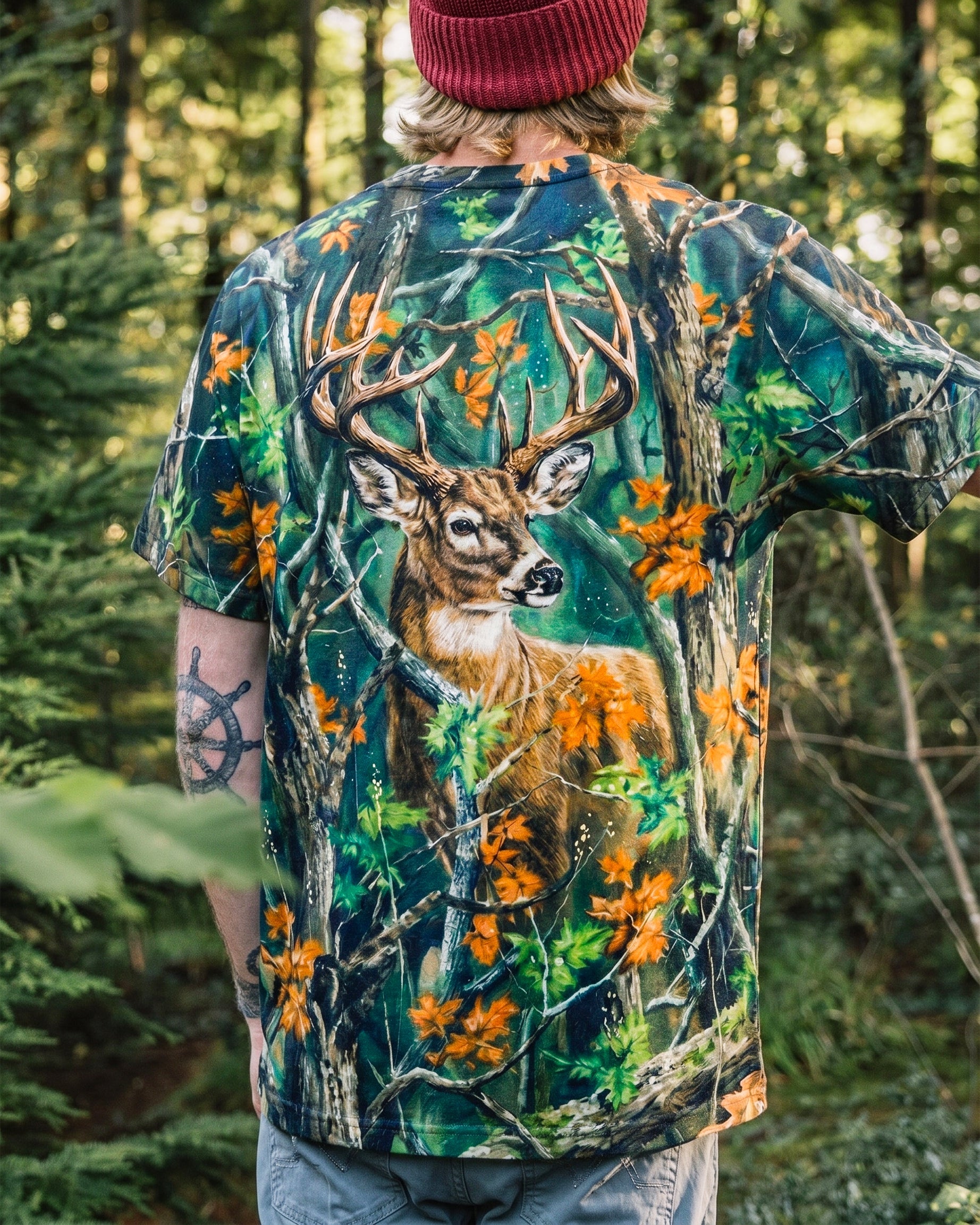 WHITETAIL DEER WOODLAND CAMO ALL OVER PRINT - RI1205263