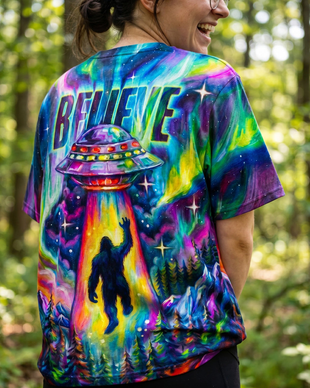 BELIEVE BIGFOOT UFO ABDUCTION ALL OVER PRINT - RI1305261