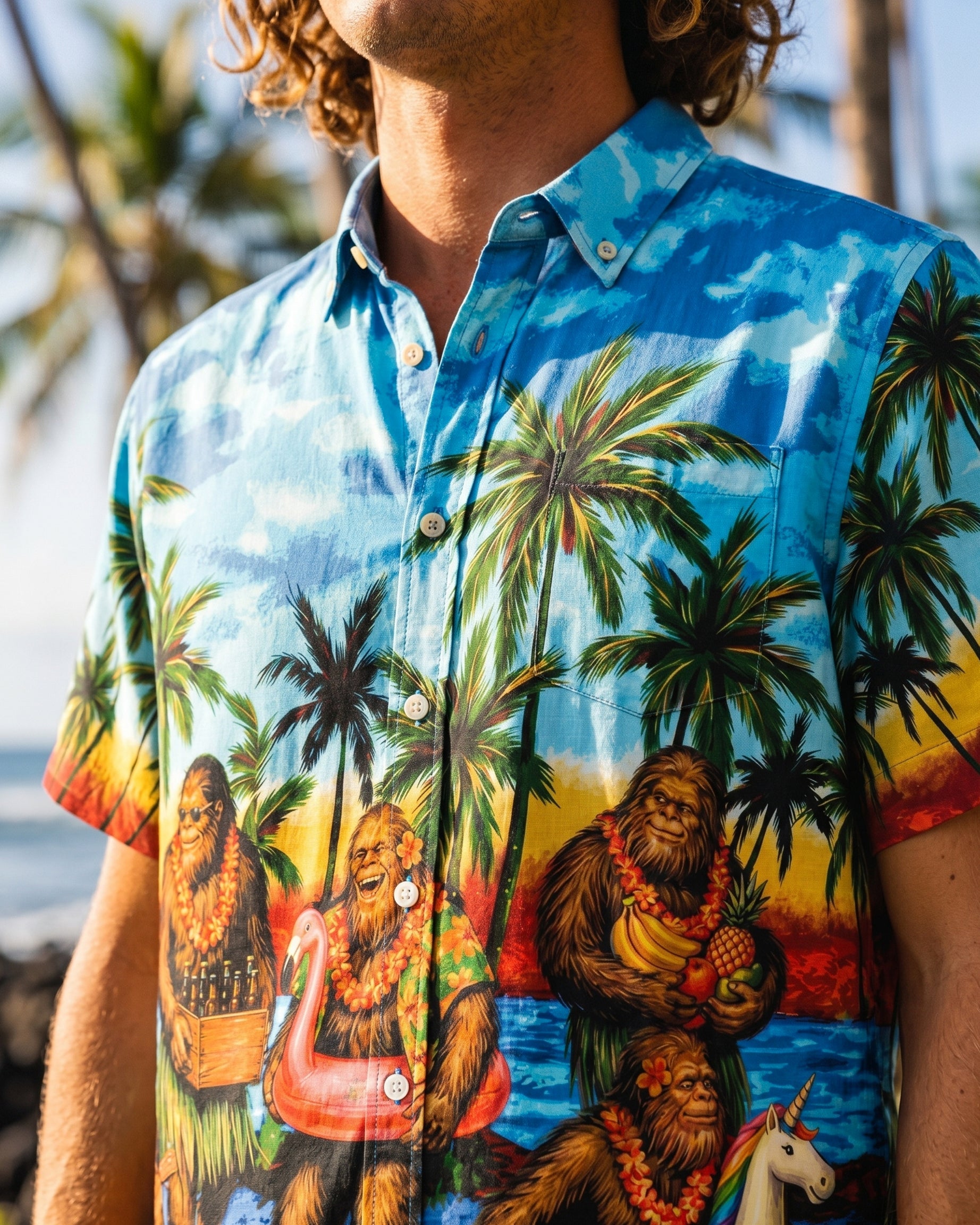 BIGFOOT LUAU PARTY BUTTON-DOWN COLLAR SHIRT - RI0406262