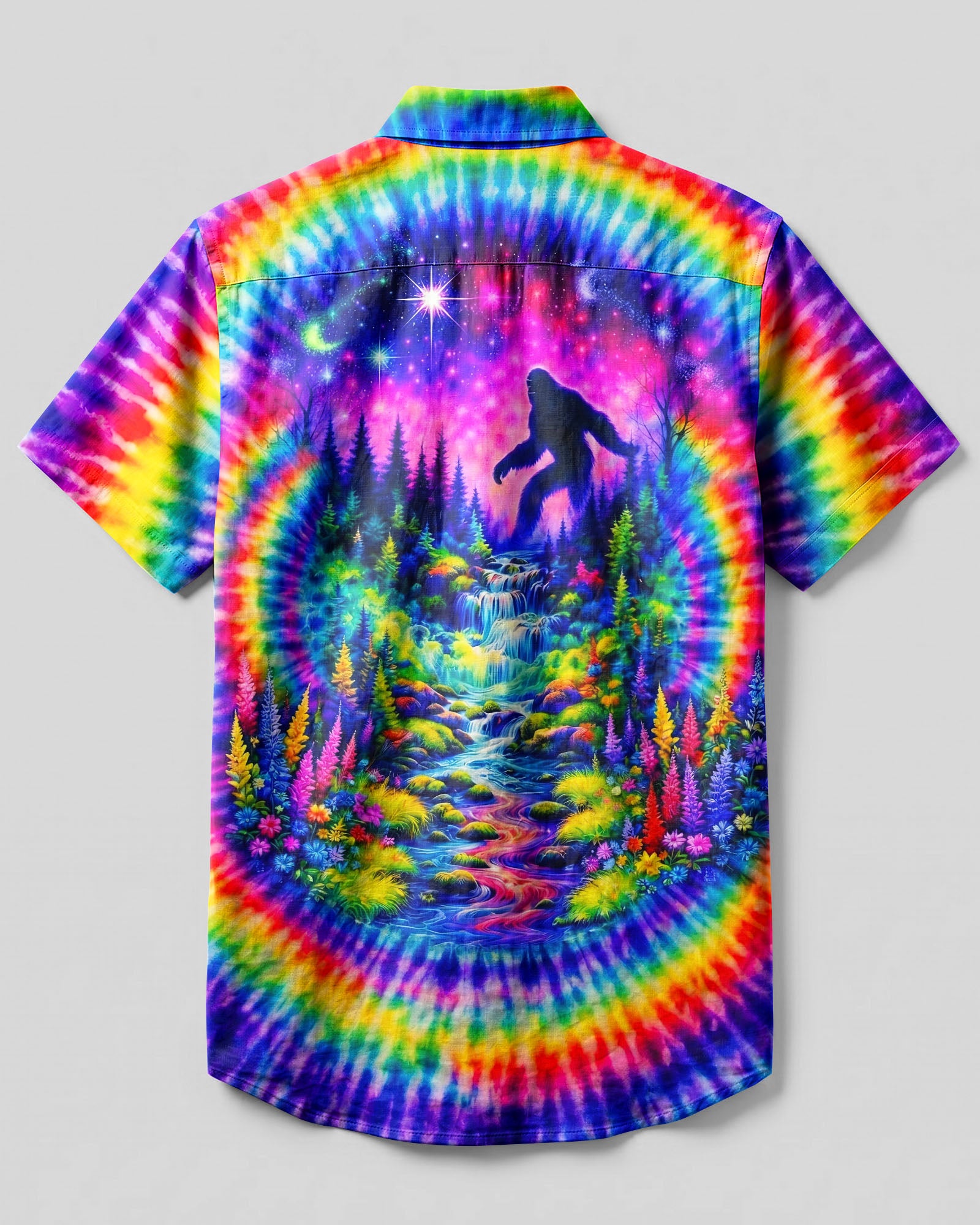 WANDER BIGFOOT NATURE COLORFUL SWIRL BUTTON-DOWN COLLAR SHIRT  - TLNT3006265