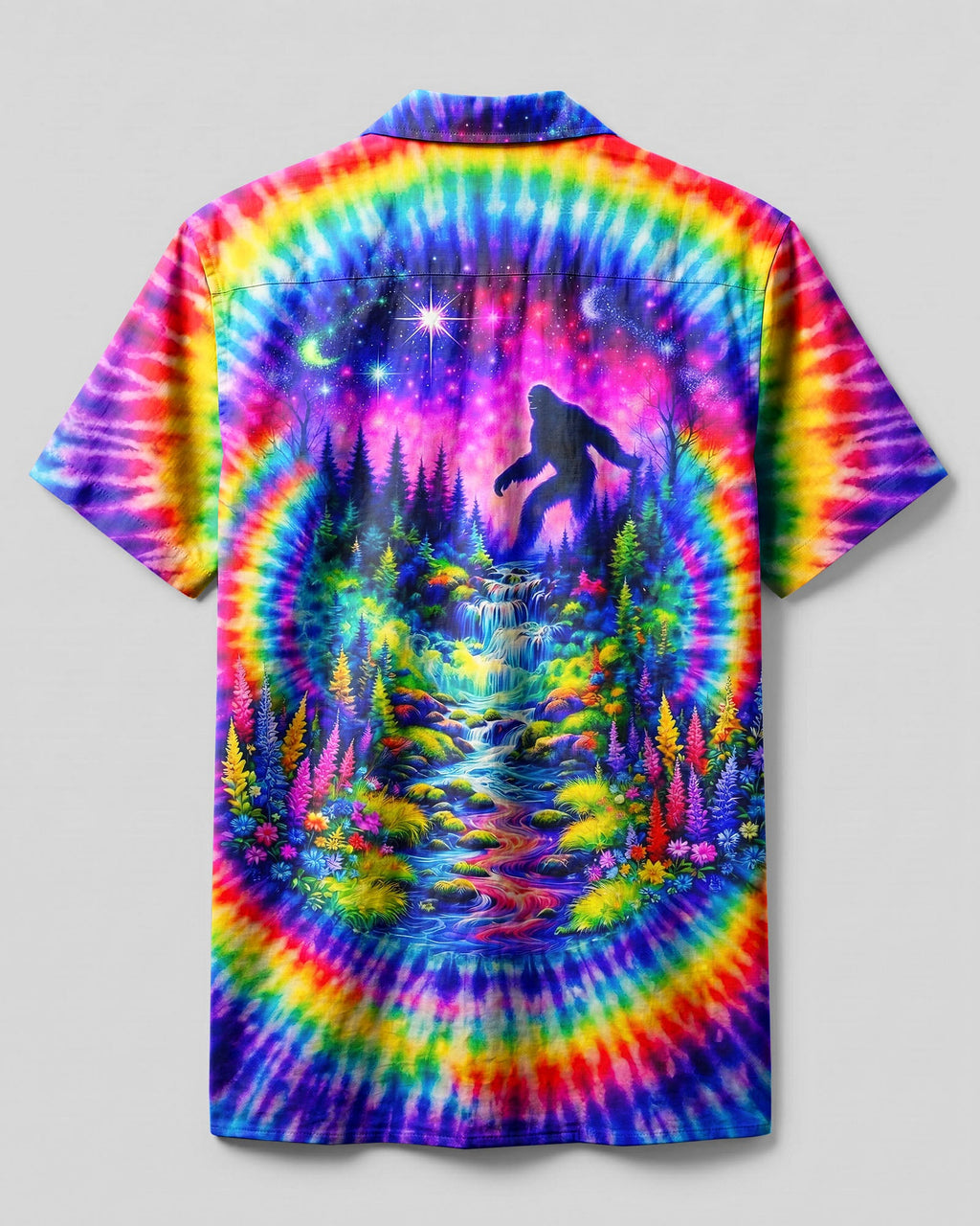 WANDER BIGFOOT NATURE COLORFUL SWIRL CAMP SHIRT  - TLNT3006264