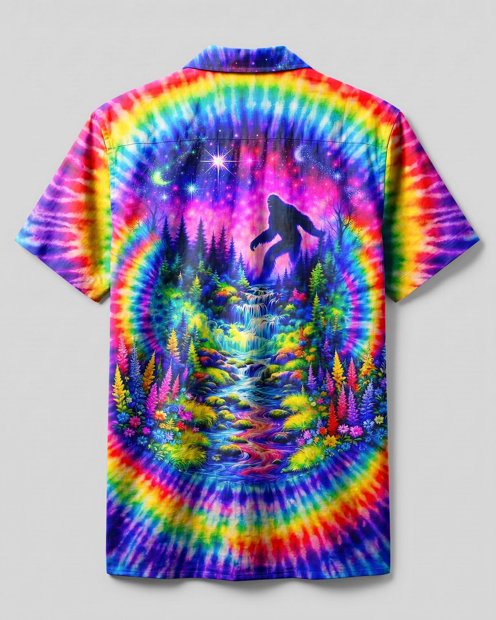 WANDER BIGFOOT NATURE COLORFUL SWIRL CAMP SHIRT  - TLNT3006264