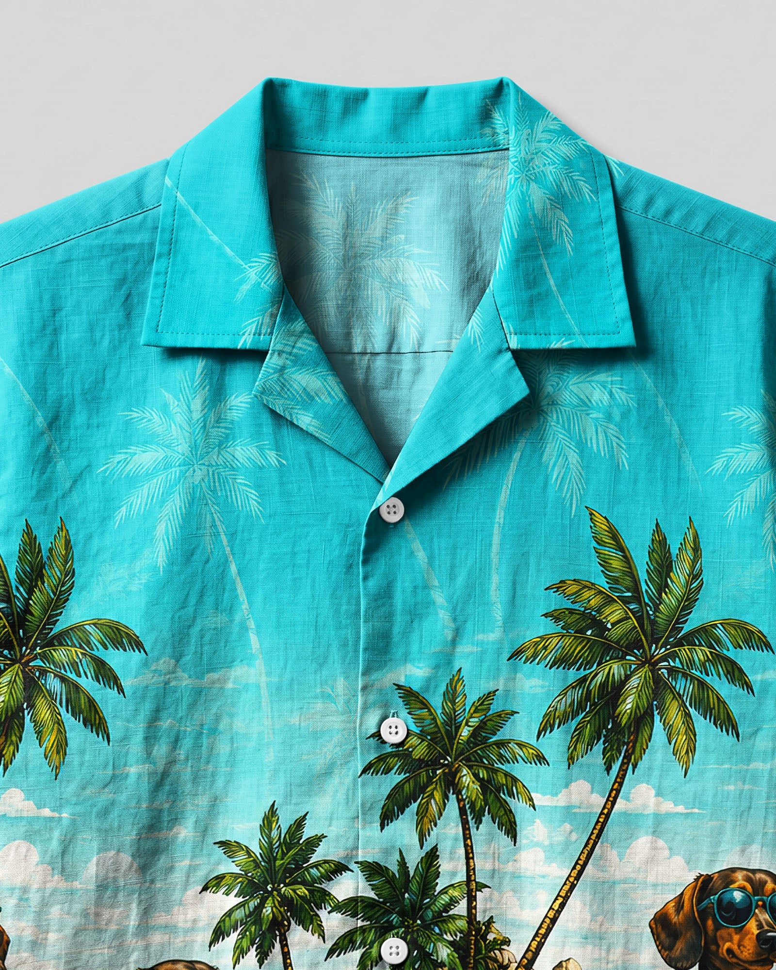 DACHSHUND DOG TROPICAL CAMP SHIRT  - TLNT0107264