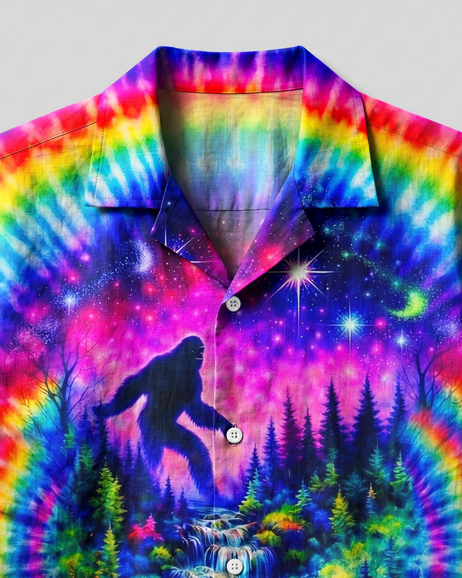 WANDER BIGFOOT NATURE COLORFUL SWIRL CAMP SHIRT  - TLNT3006264