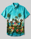 DACHSHUND DOG TROPICAL  BUTTON-DOWN COLLAR SHIRT  - TLNT0107265