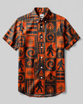 RETRO BIGFOOT WILDERNESS PATCHWORK BUTTON-DOWN COLLAR SHIRT  - TLNT0307266