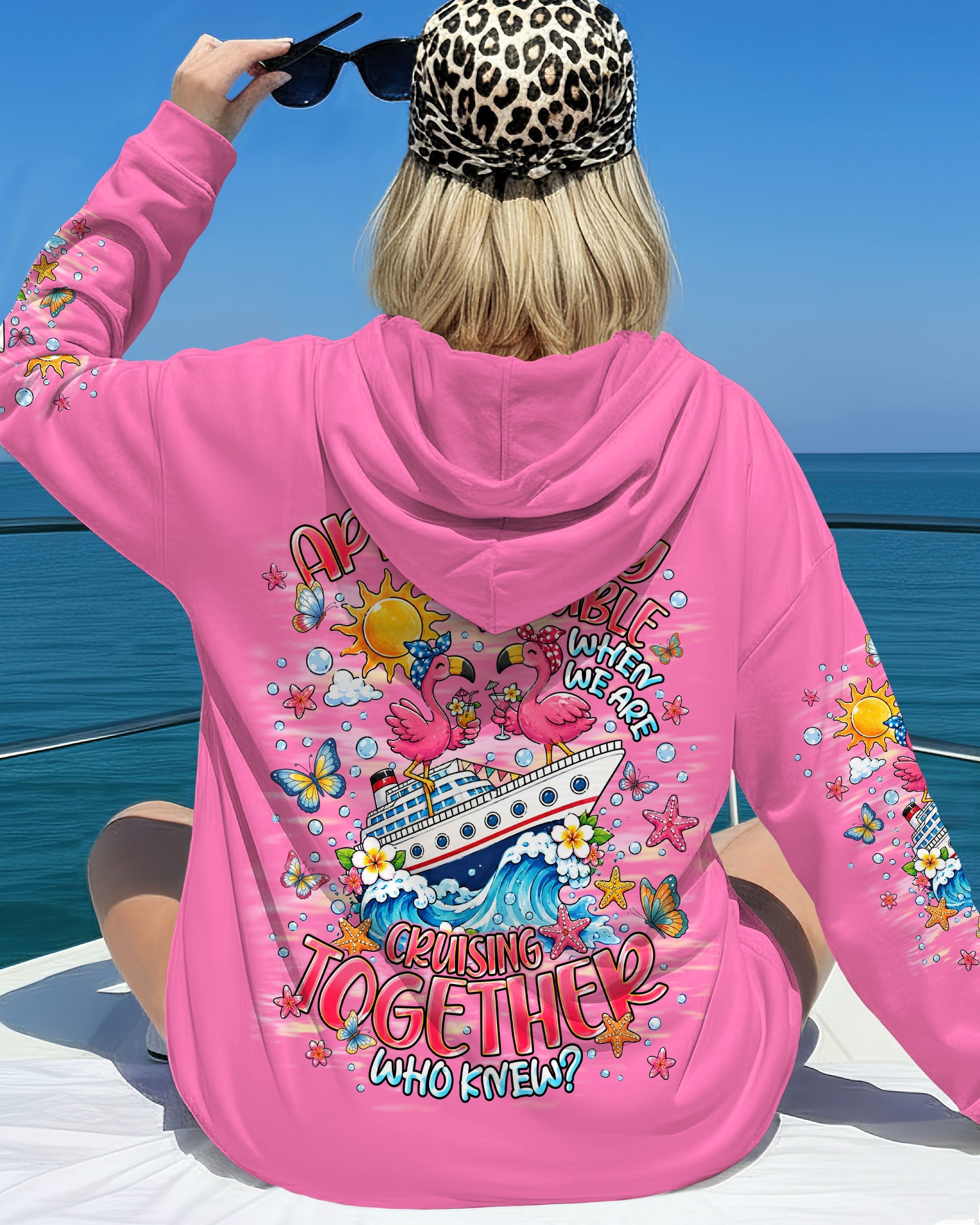 APPARENTLY WE'RE TROUBLE FLAMINGO CRUISING ALL OVER PRINT  - TLNT0307261