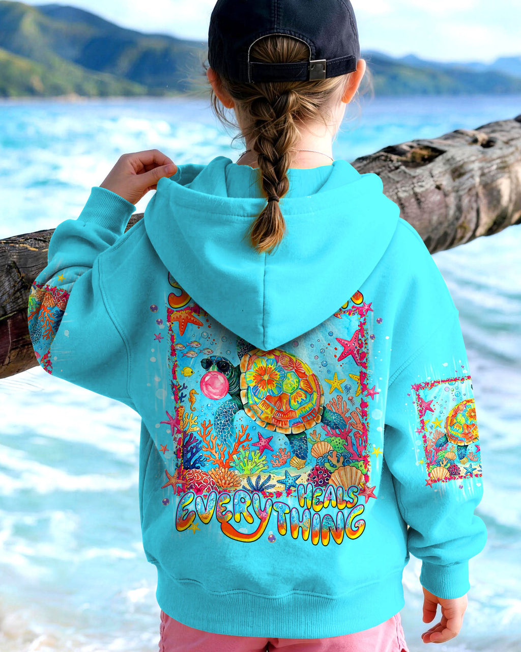 SALTWATER HEALS EVERYTHING TURTLE KIDS ALL OVER PRINT   - TLNT0806261