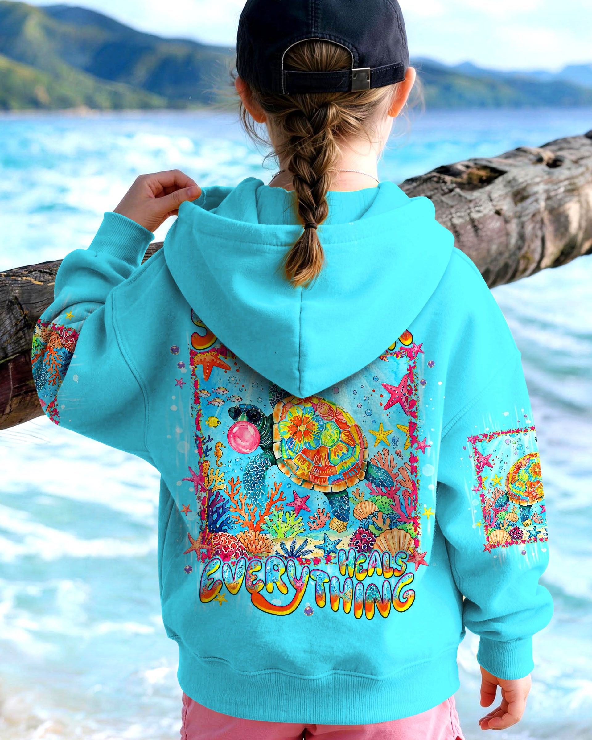 SALTWATER HEALS EVERYTHING TURTLE KIDS ALL OVER PRINT   - TLNT0806261