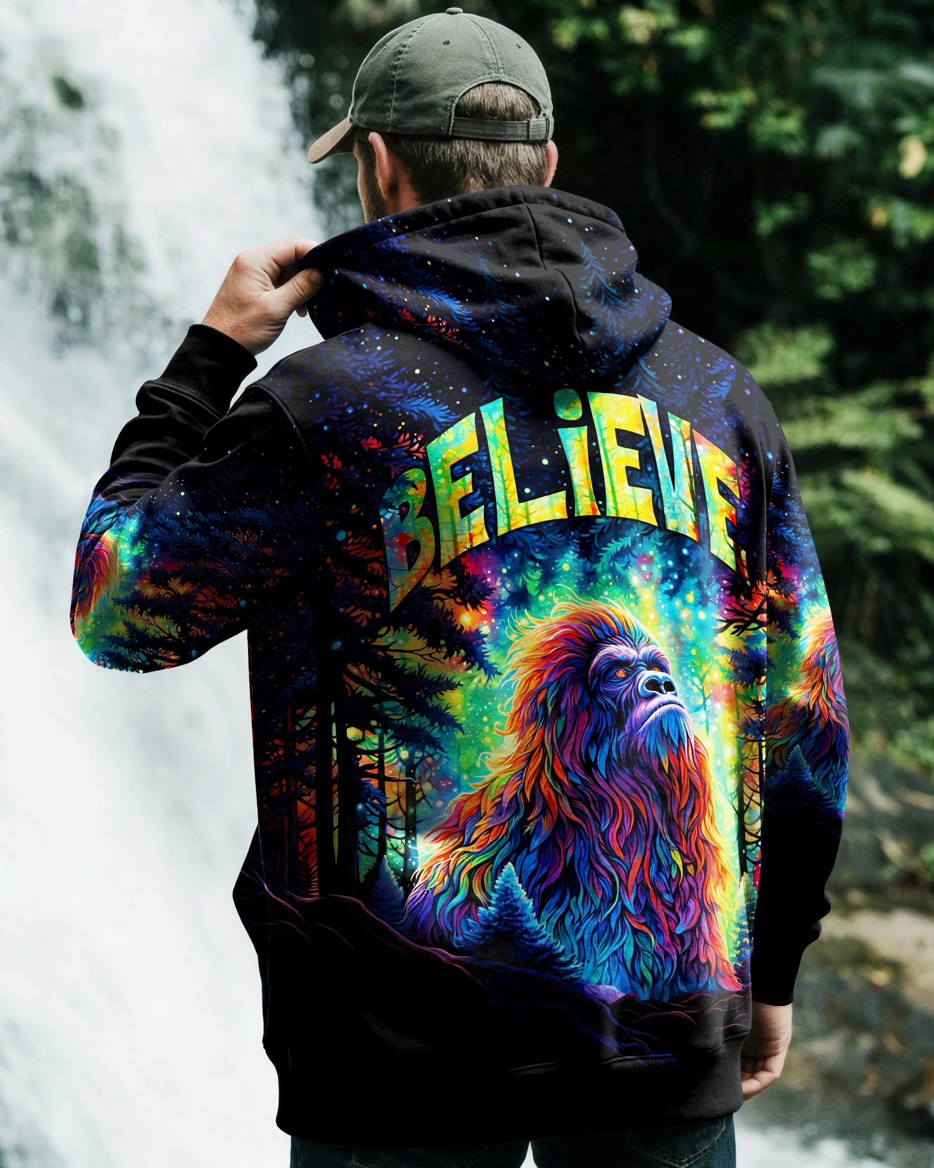 BELIEVE BIGFOOT IN WOODS ALL OVER PRINT  - TLNT0306264