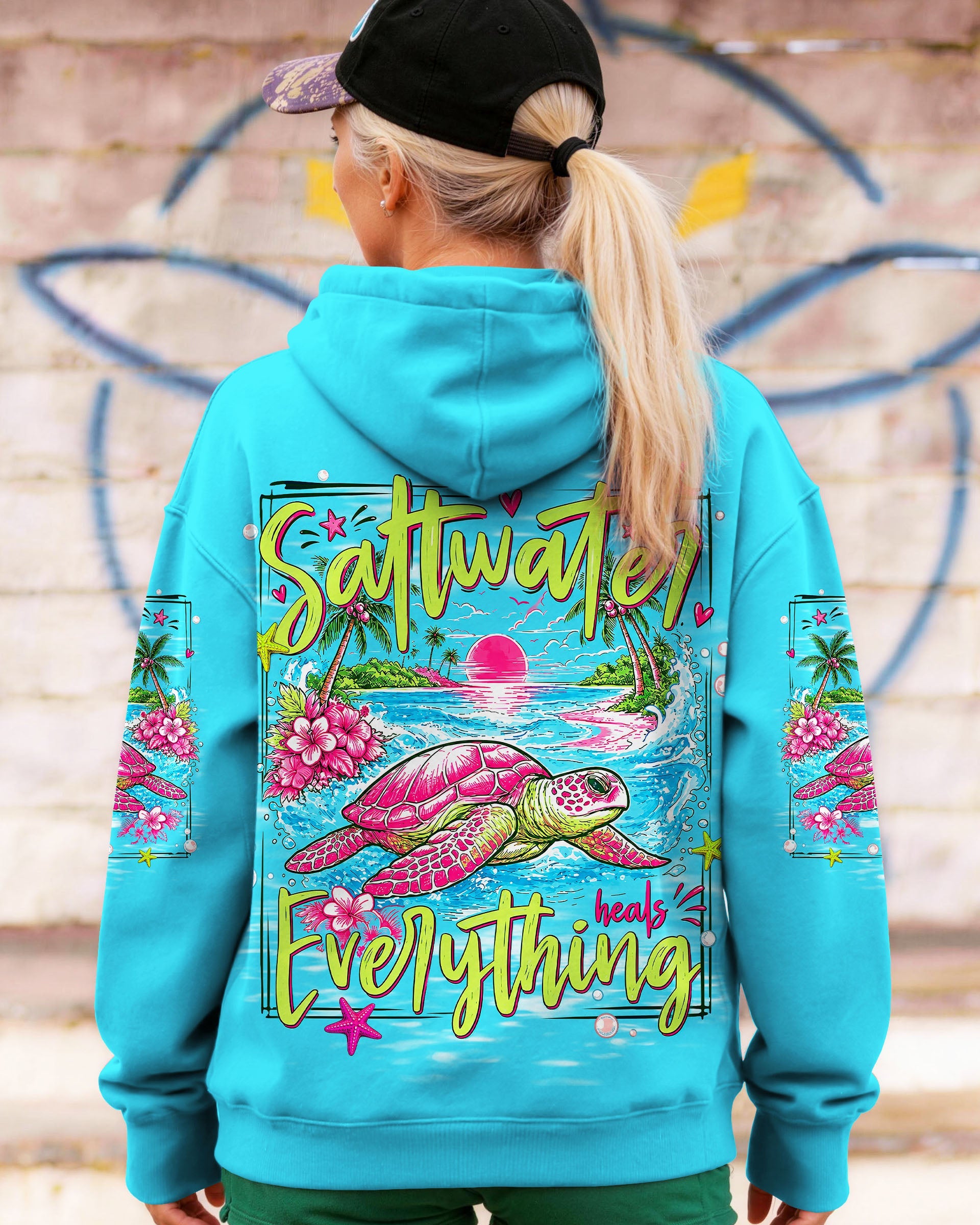 SALTWATER HEALS EVERYTHING TURTLE ALL OVER PRINT  - TLNT1107261