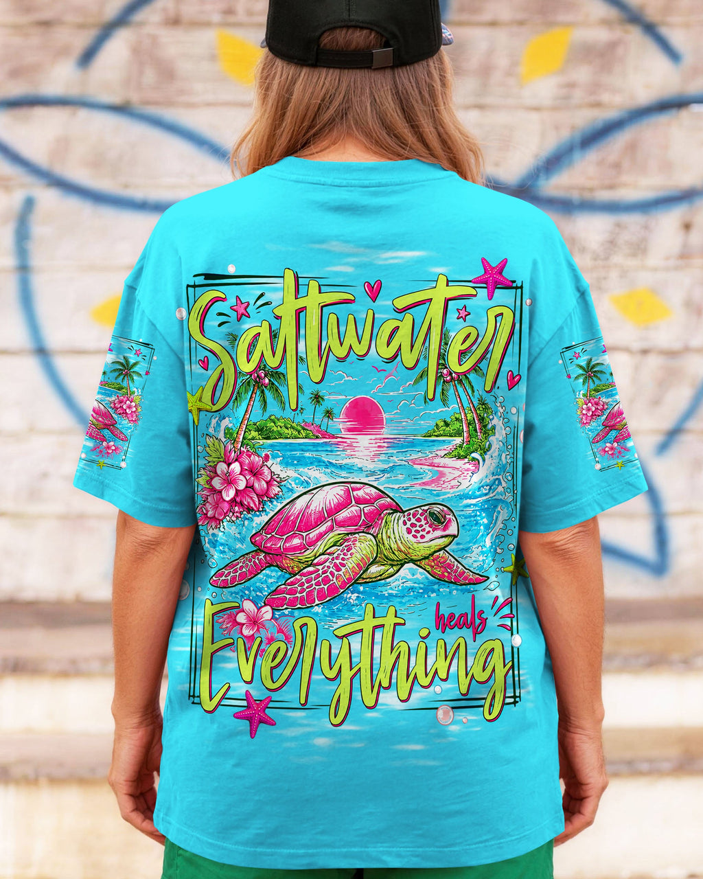 SALTWATER HEALS EVERYTHING TURTLE ALL OVER PRINT  - TLNT1107261