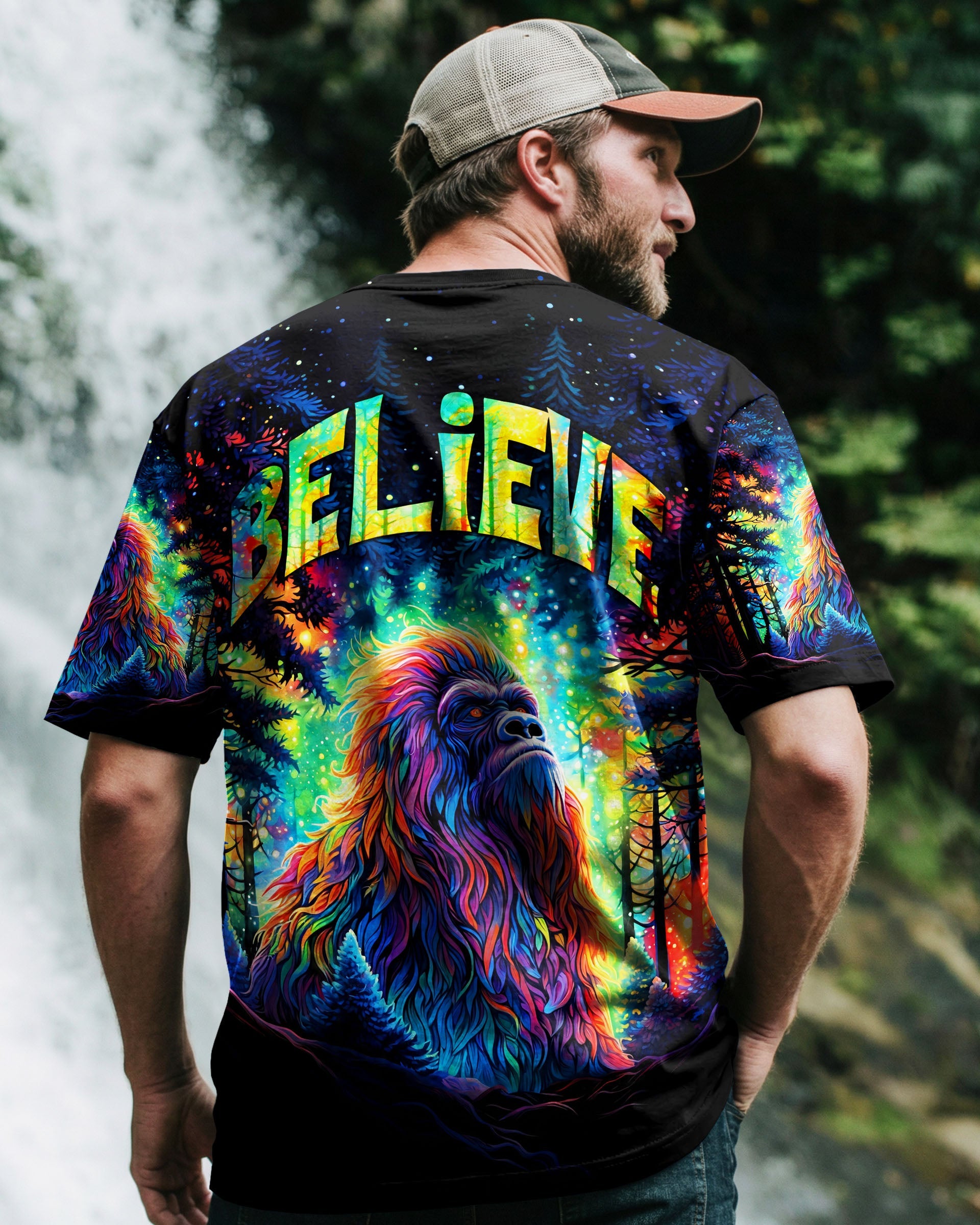 BELIEVE BIGFOOT IN WOODS ALL OVER PRINT  - TLNT0306264