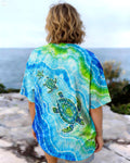 THREE SEA TURTLES WAVES BURST ALL OVER PRINT  - TLNT2606263