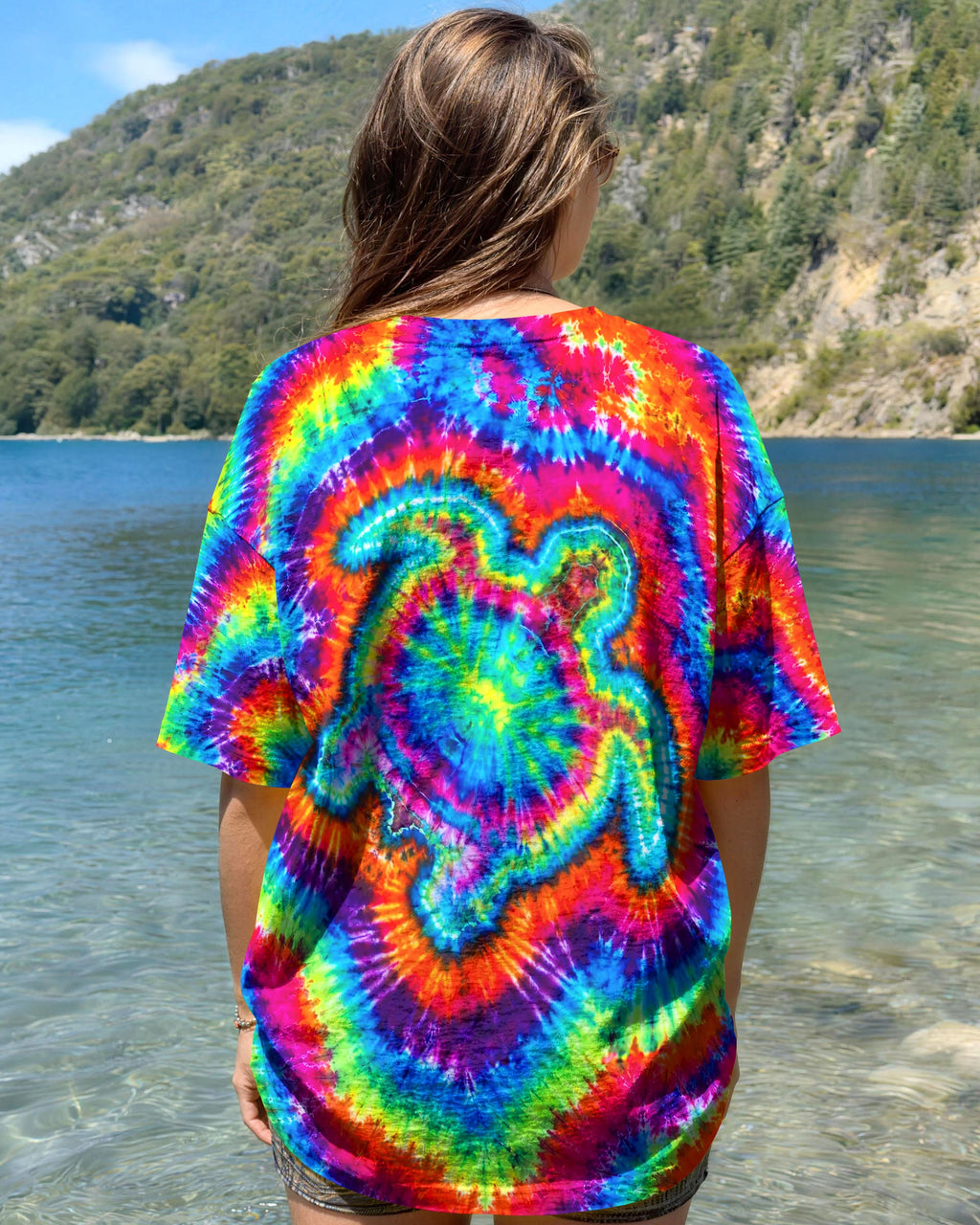 SEA TURTLE COLORFUL SWIRL ALL OVER PRINT   - TLNT0906261