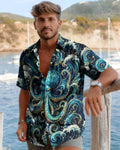 OCTOPUS WAVES ART CAMP SHIRT   - TLNT1506263