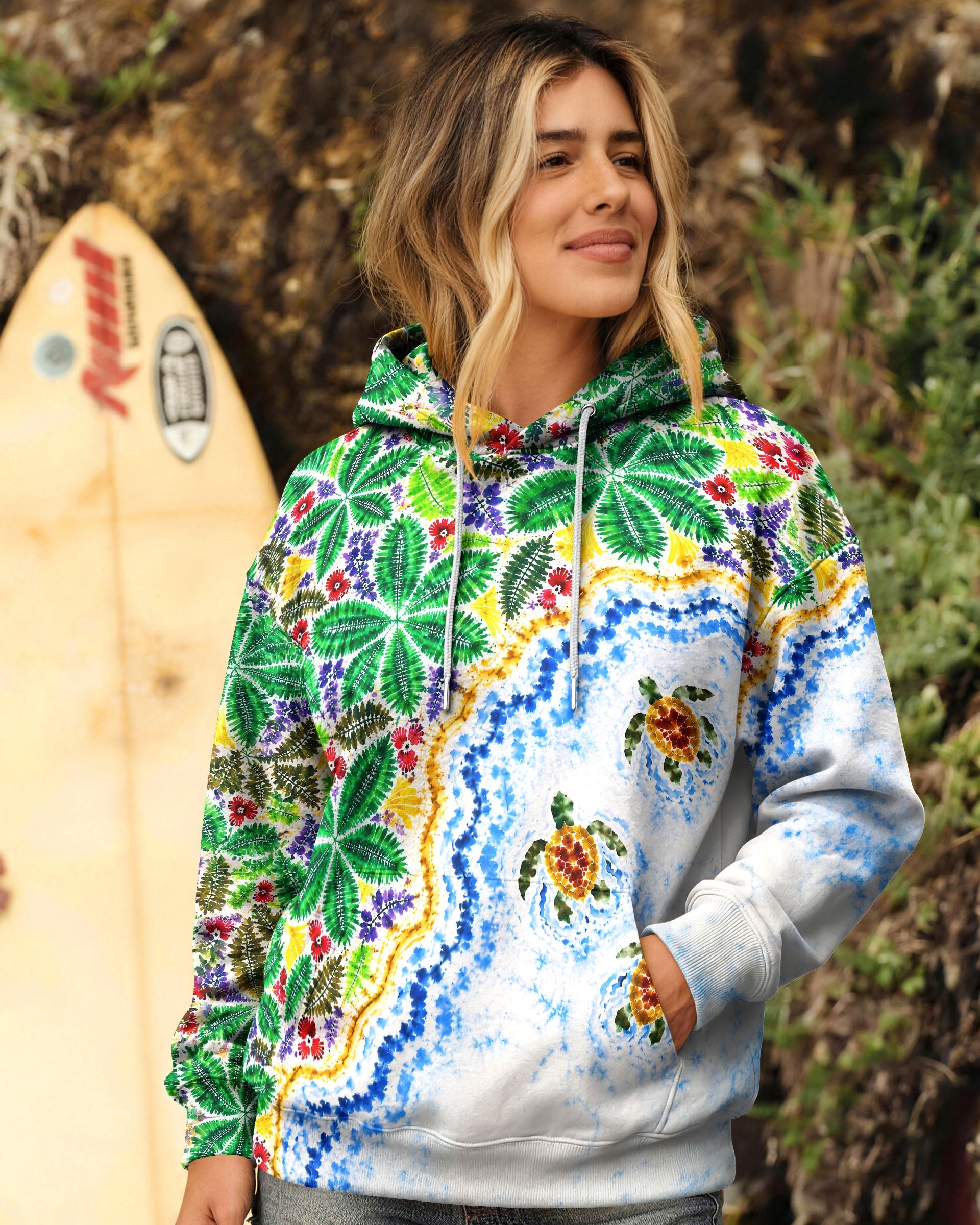 TROPICAL BEACH SAND TURTLES ALL OVER PRINT  - TLNT2506262