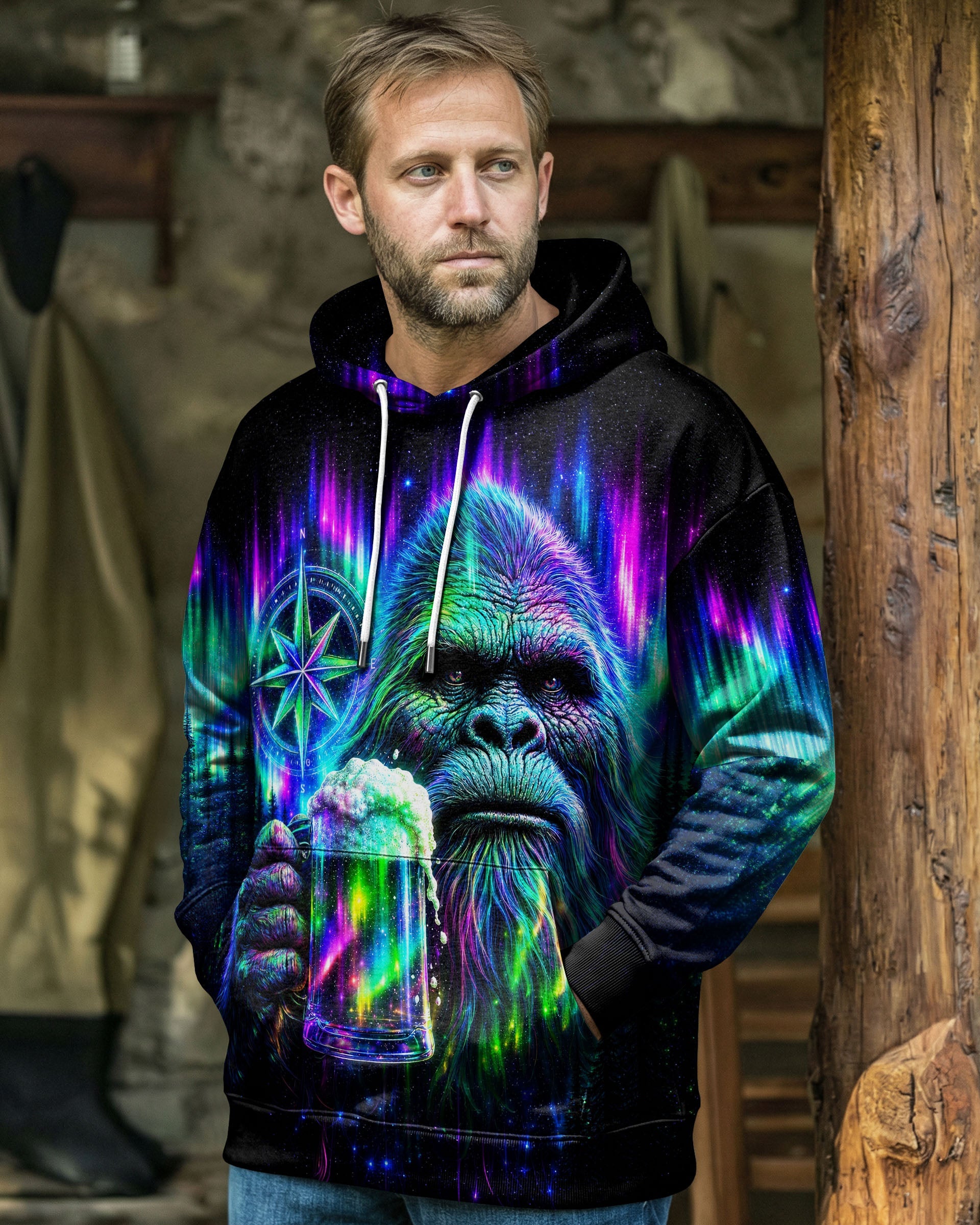 BIGFOOT WITH BEER AURORA ALL OVER PRINT  - TLNT0607262