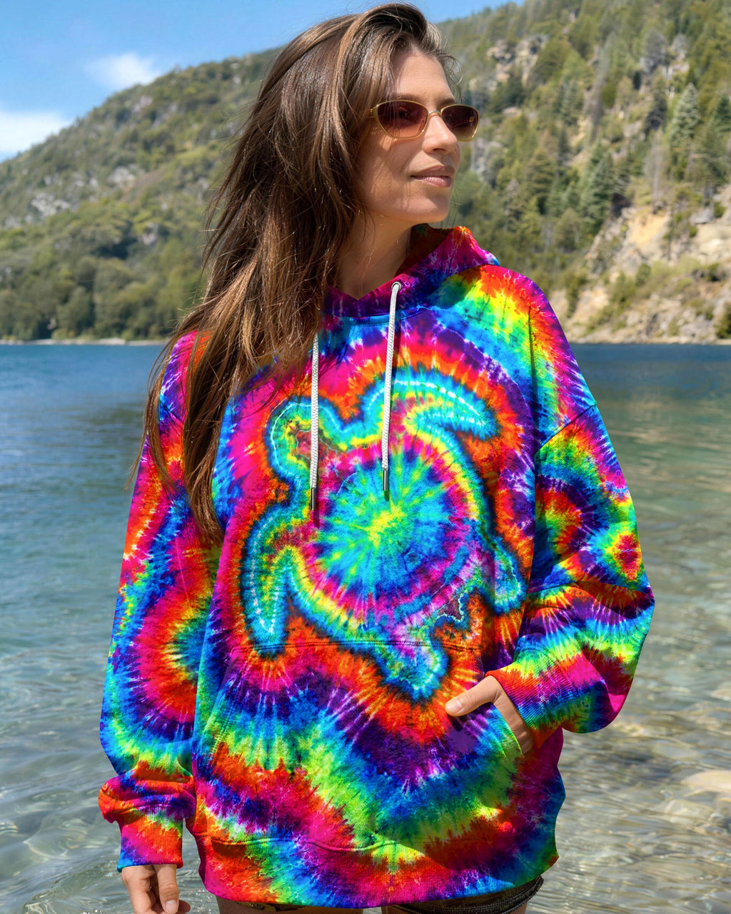 SEA TURTLE COLORFUL SWIRL ALL OVER PRINT   - TLNT0906261
