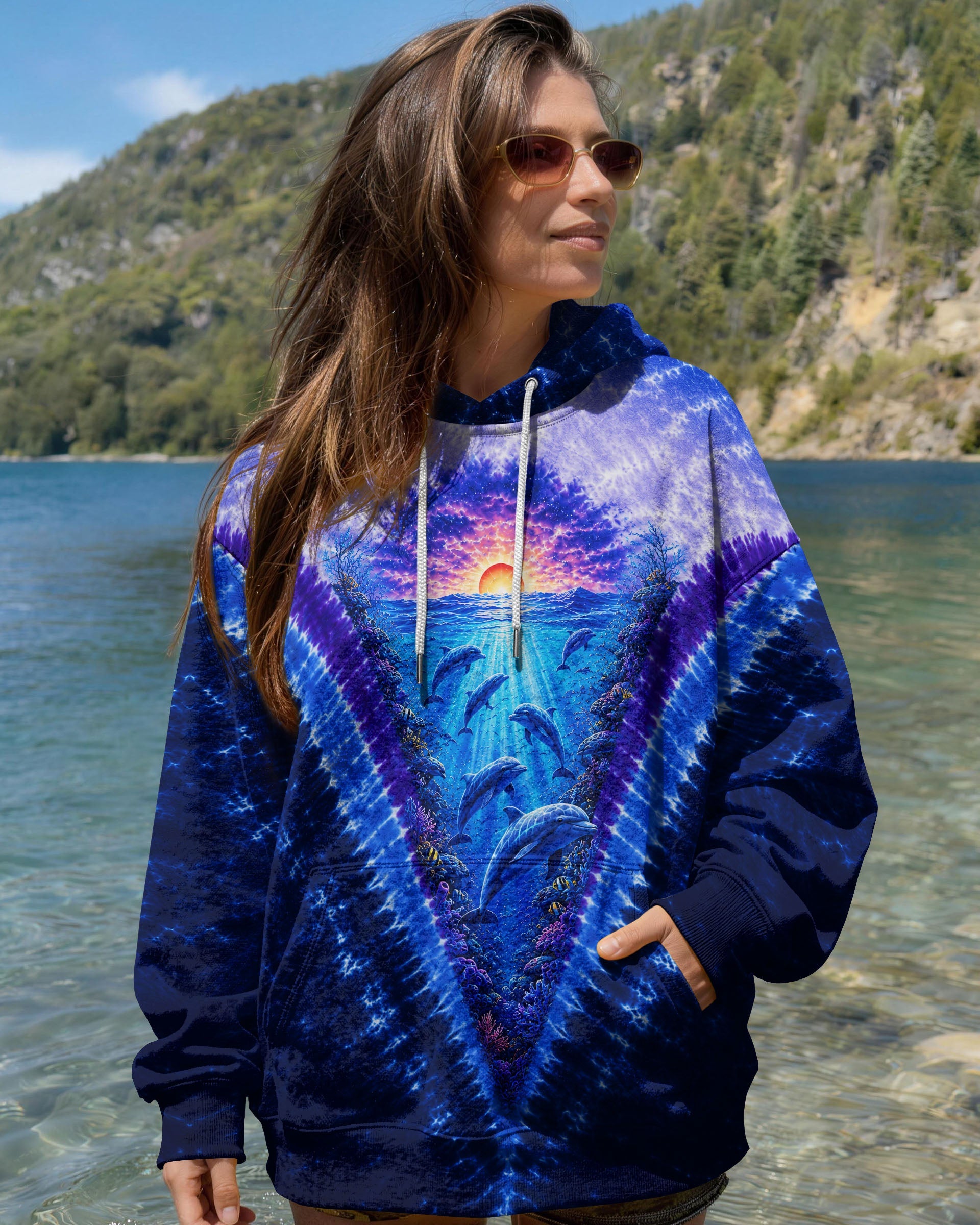 SUNSET DOLPHINS V PATTERN ALL OVER PRINT - TLNT0206261