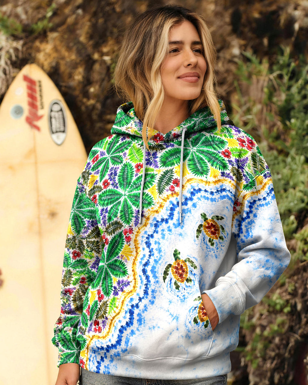 TROPICAL BEACH SAND TURTLES ALL OVER PRINT  - TLNT2506262