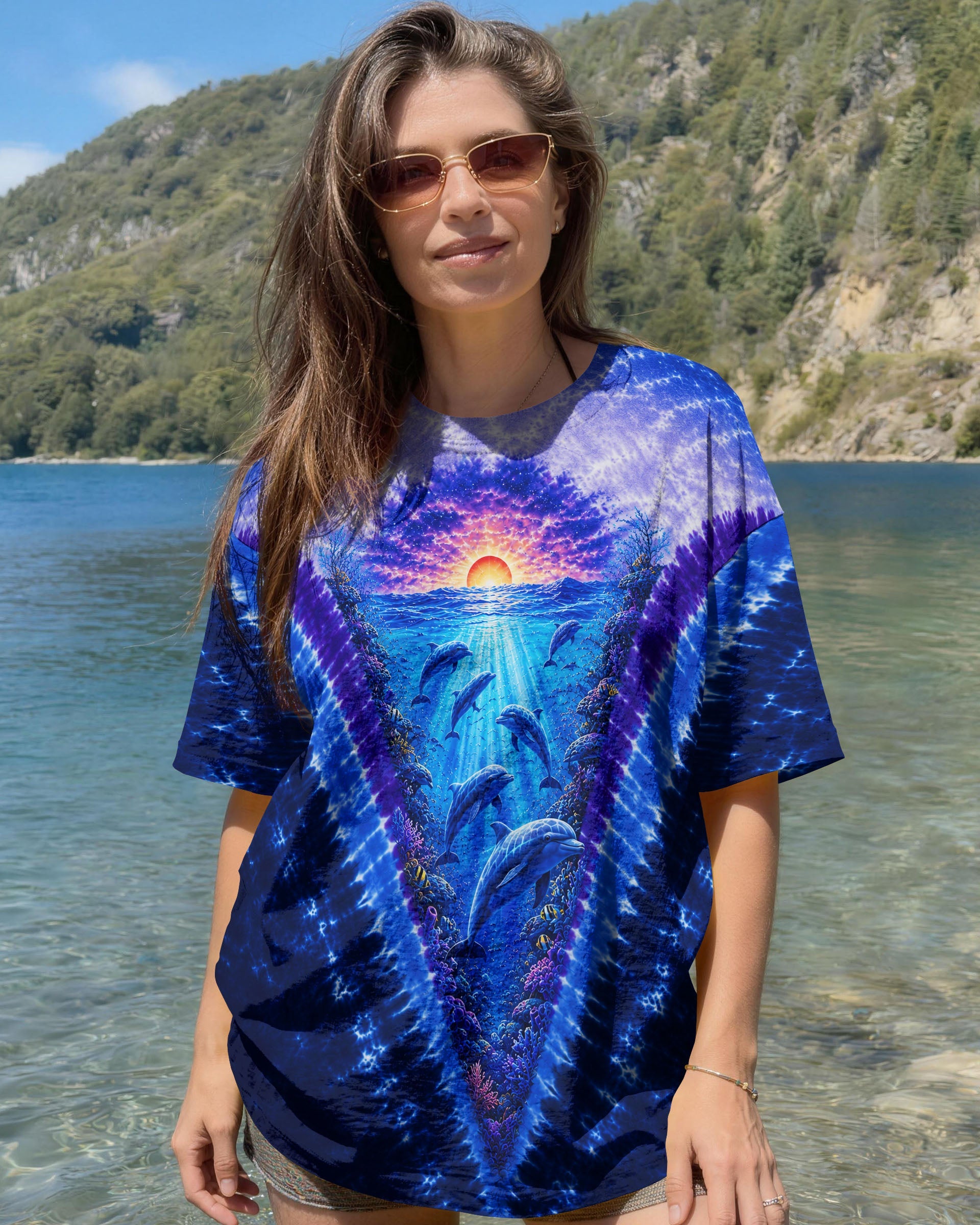 SUNSET DOLPHINS V PATTERN ALL OVER PRINT - TLNT0206261