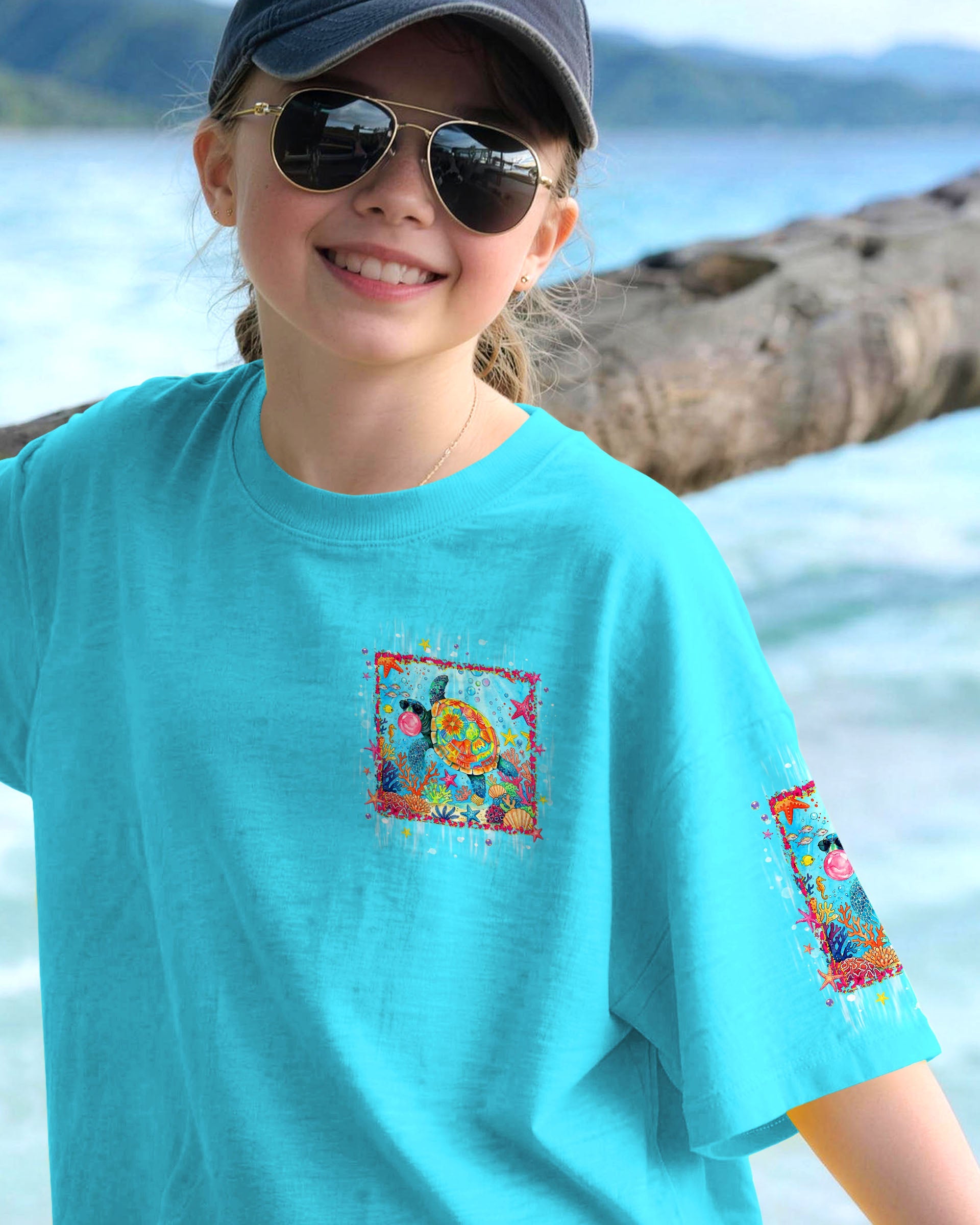 SALTWATER HEALS EVERYTHING TURTLE KIDS ALL OVER PRINT   - TLNT0806261