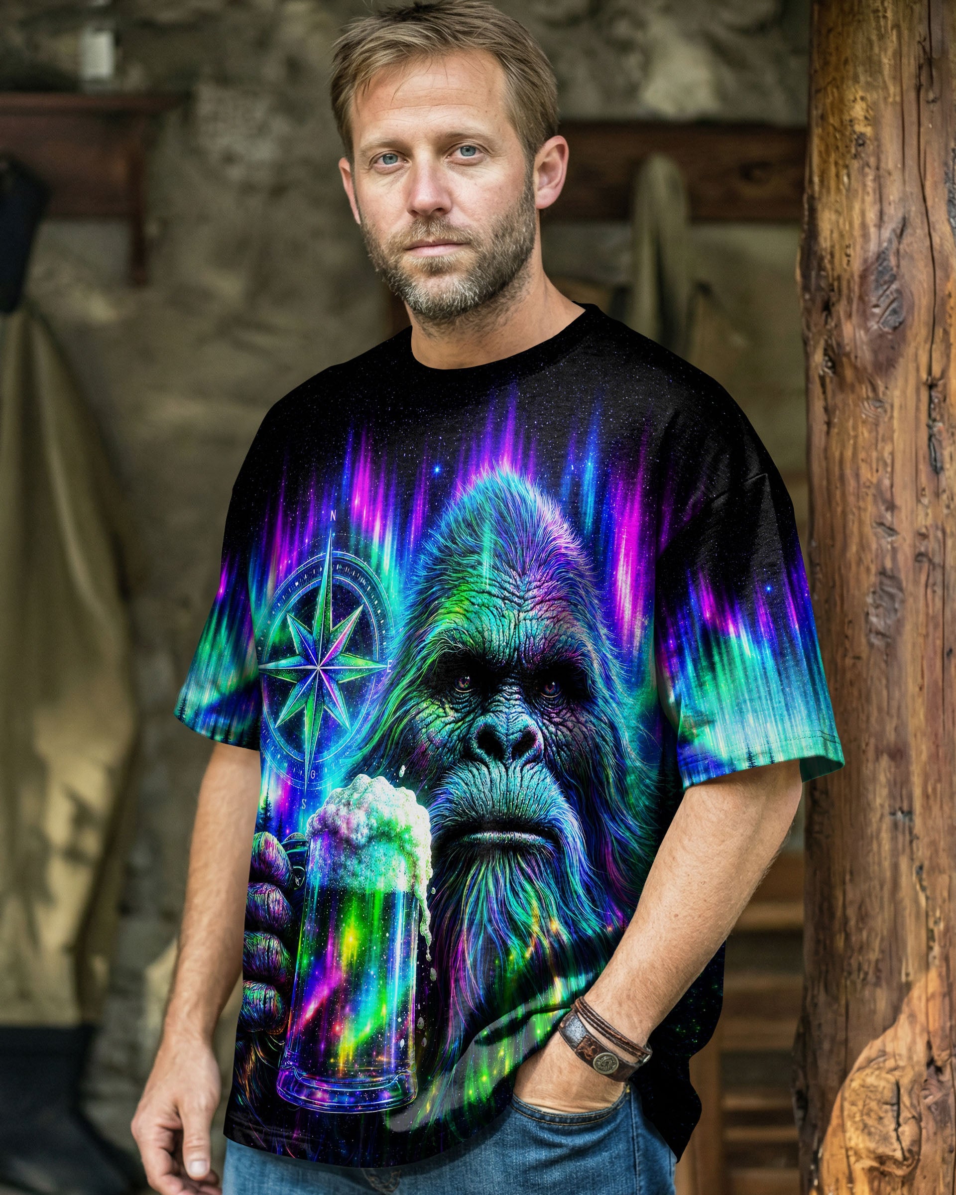 BIGFOOT WITH BEER AURORA ALL OVER PRINT  - TLNT0607262