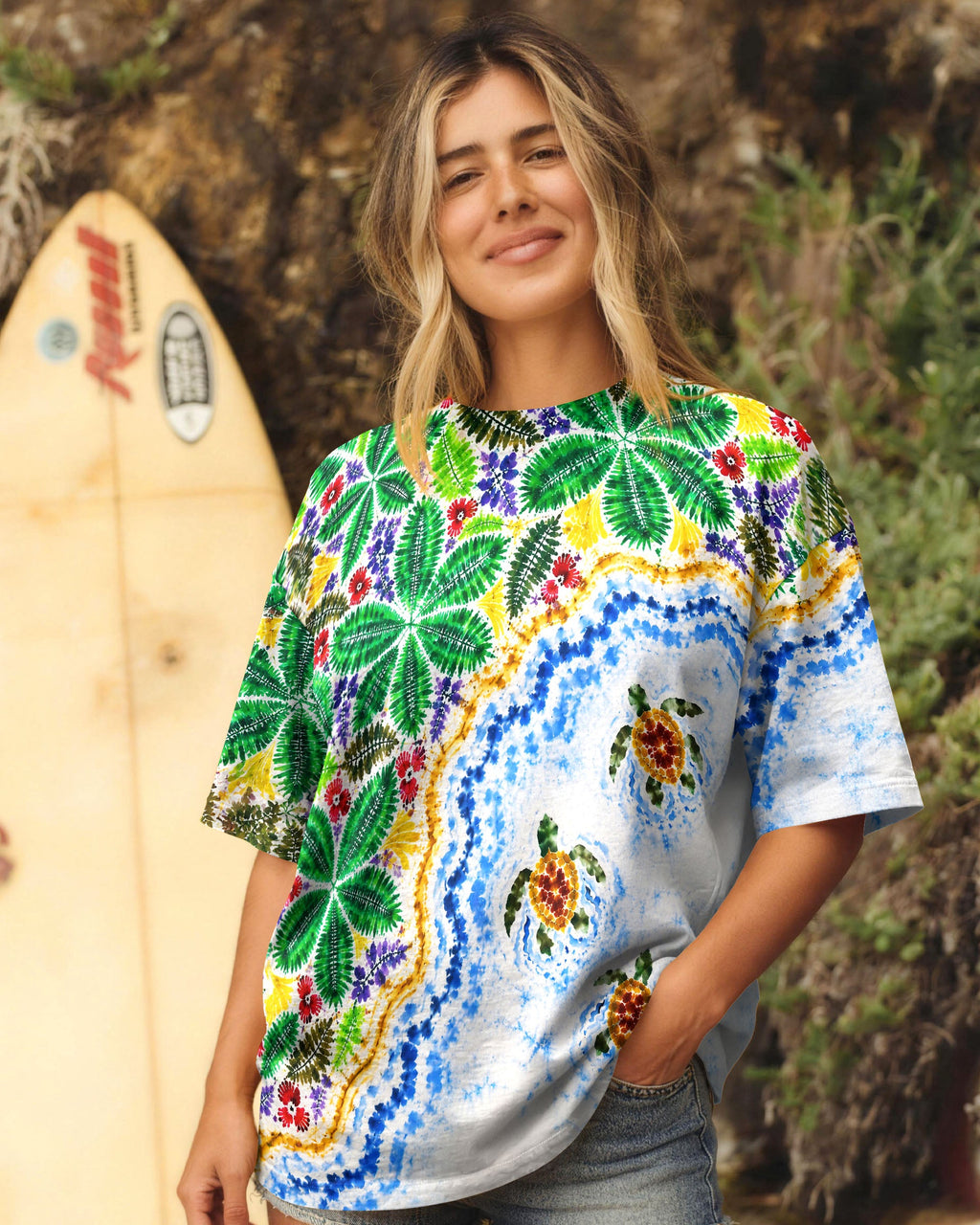 TROPICAL BEACH SAND TURTLES ALL OVER PRINT  - TLNT2506262