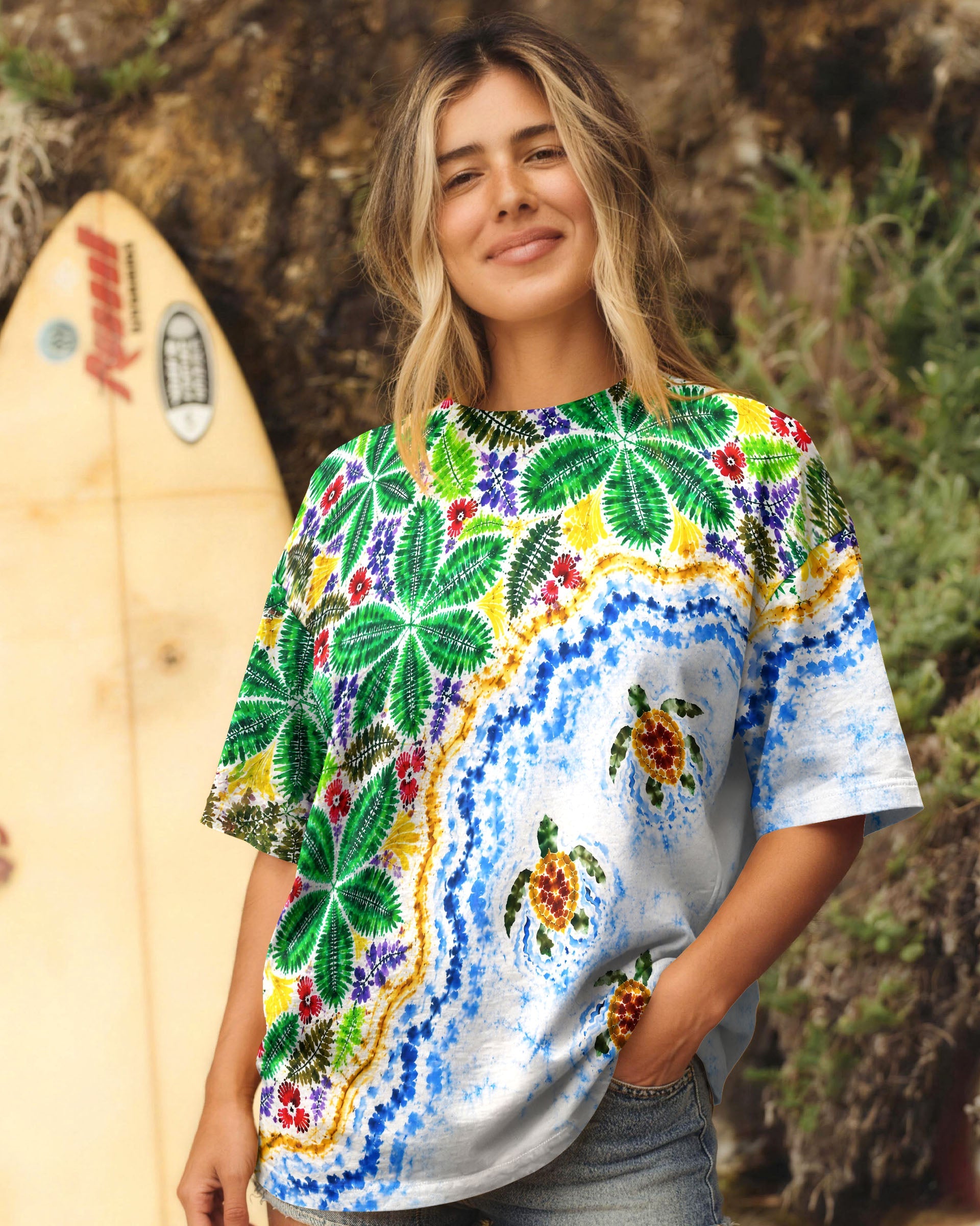 TROPICAL BEACH SAND TURTLES ALL OVER PRINT  - TLNT2506262