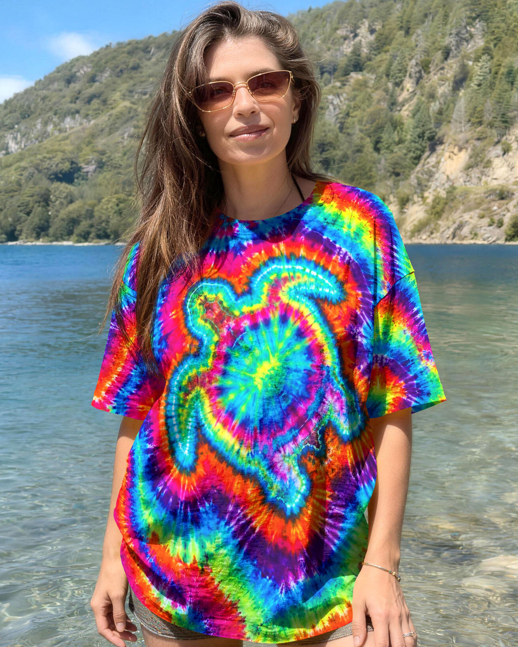 SEA TURTLE COLORFUL SWIRL ALL OVER PRINT   - TLNT0906261