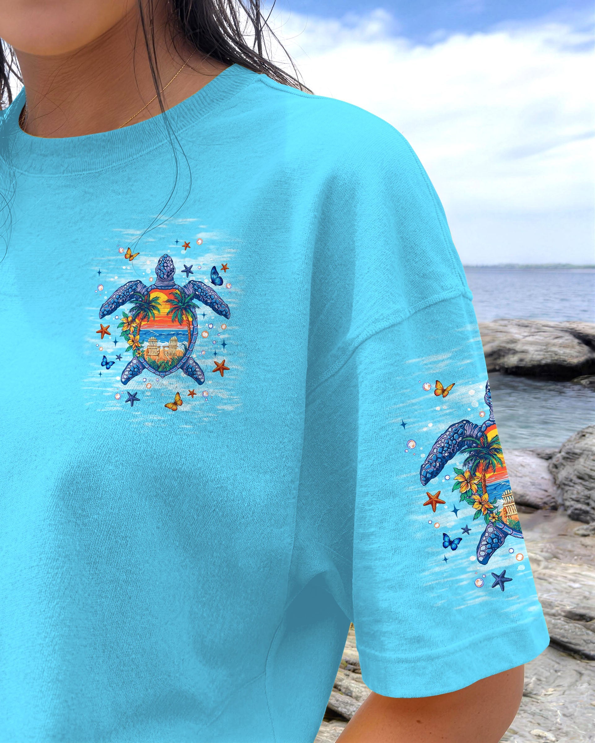 SALTWATER HEALS EVERYTHING TURTLE ALL OVER PRINT   - TLNT0406263